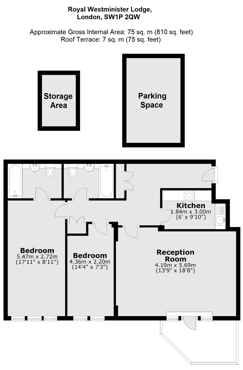 Flat 1 Royal Westminster Lodge, 3, Elverton Street, London floorplan