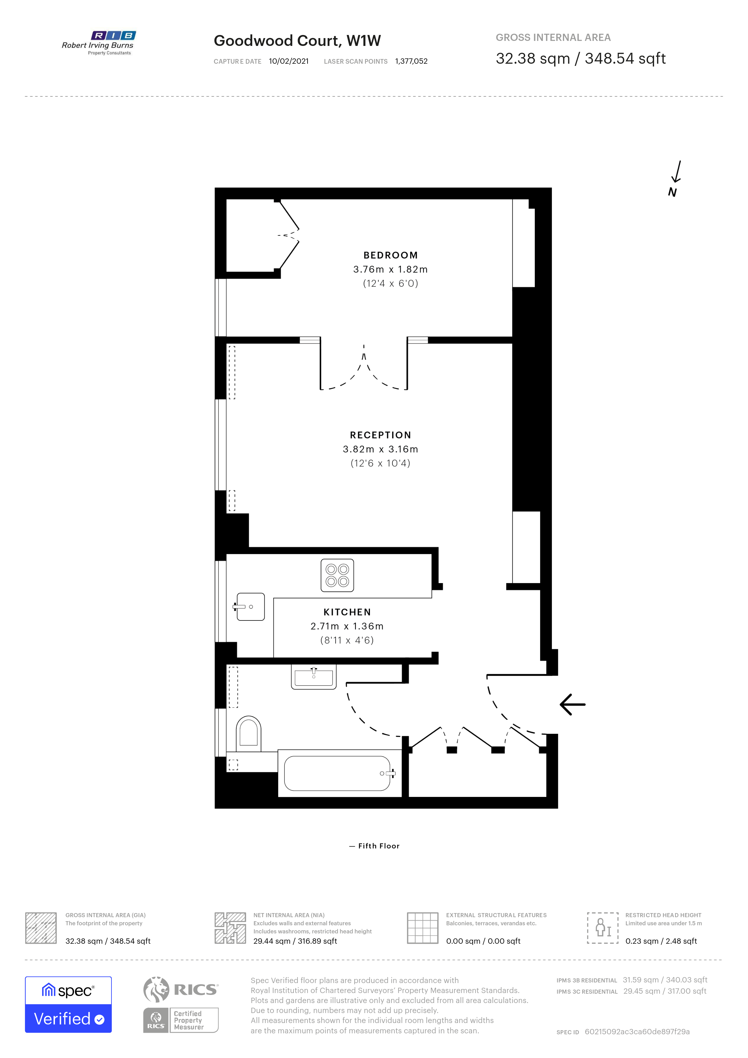Flat 42 Goodwood Court, 54-57, Devonshire Street, London floorplan