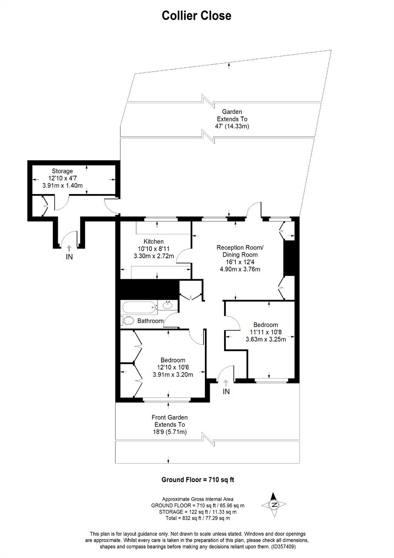 2 Bedrooms Maisonette for sale in Collier Close, West Ewell, Epsom KT19