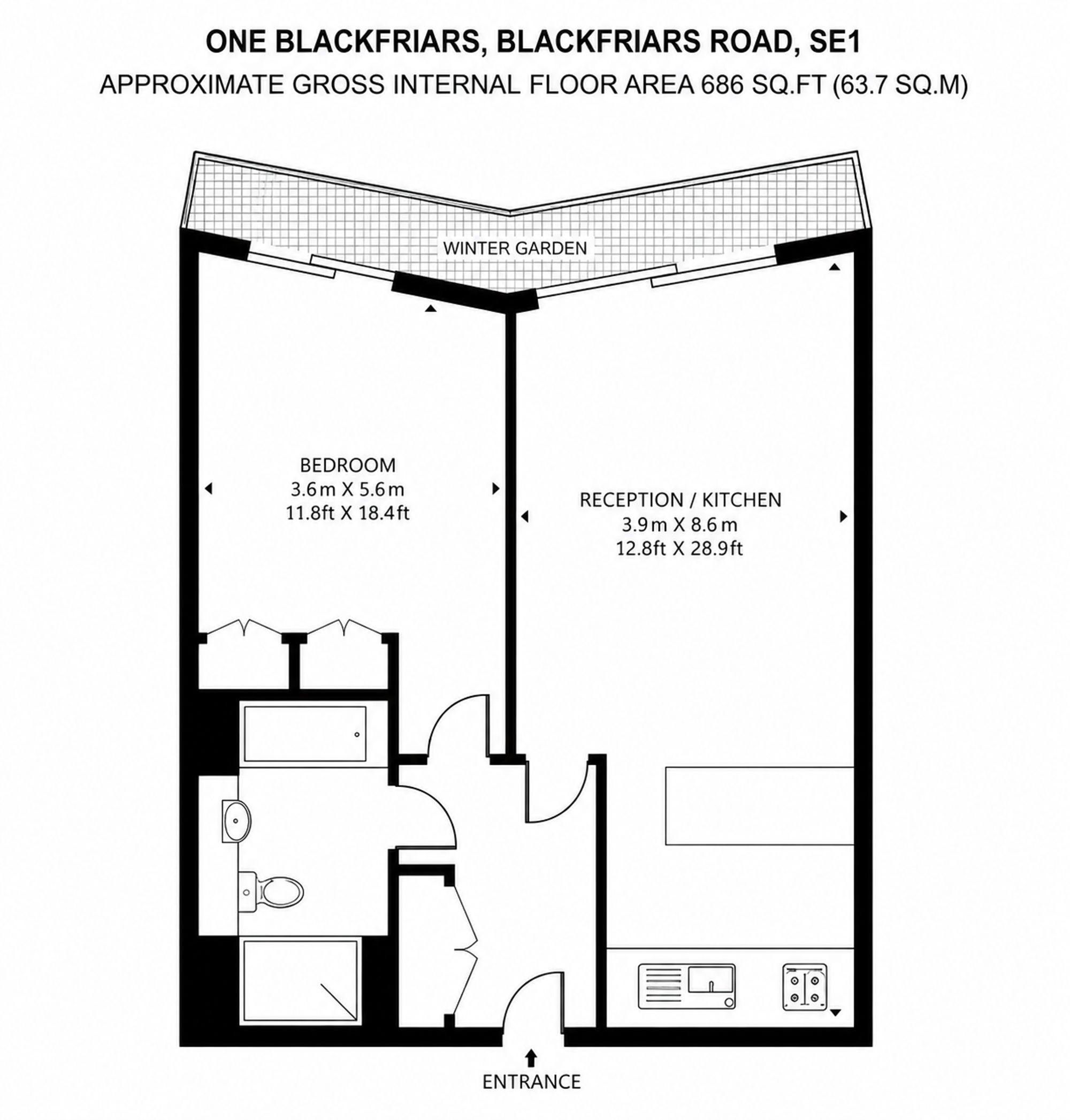 Apt 202, 1 Blackfriars Road, London floorplan