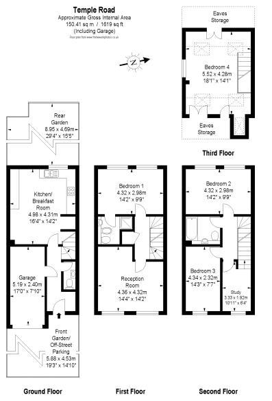4 Bedrooms Terraced house to rent in Temple Road, Kew, Surrey TW9