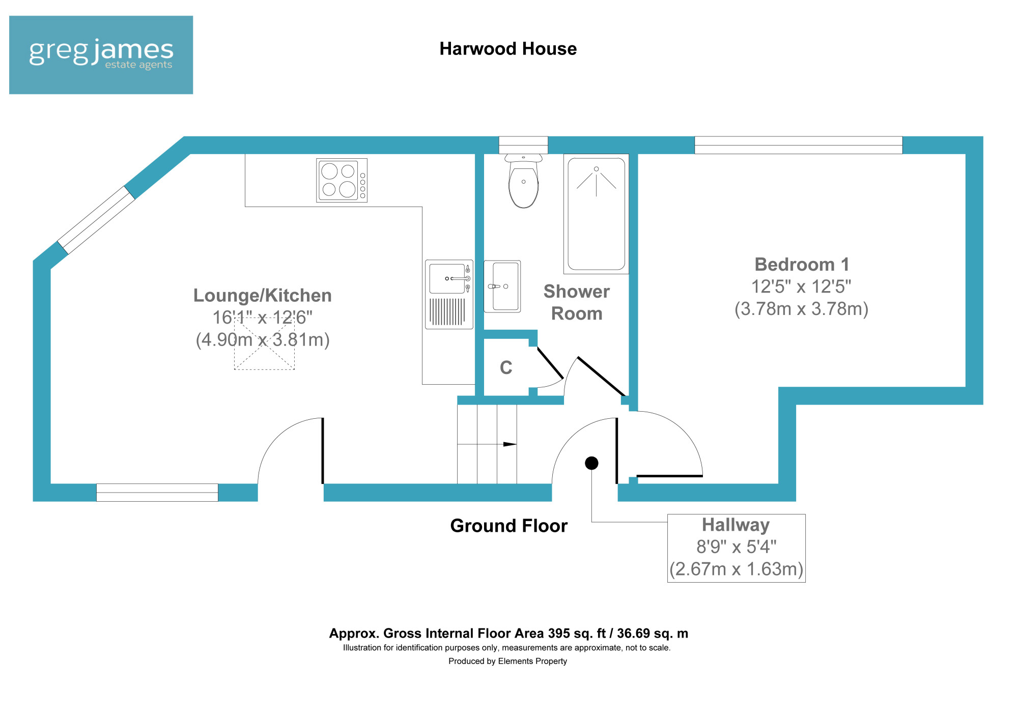 1 Harwood House, 2 Clockhouse Road, Farnborough floorplan