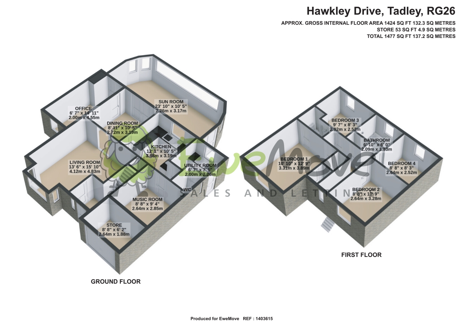 55, Hawkley Drive, Tadley floorplan
