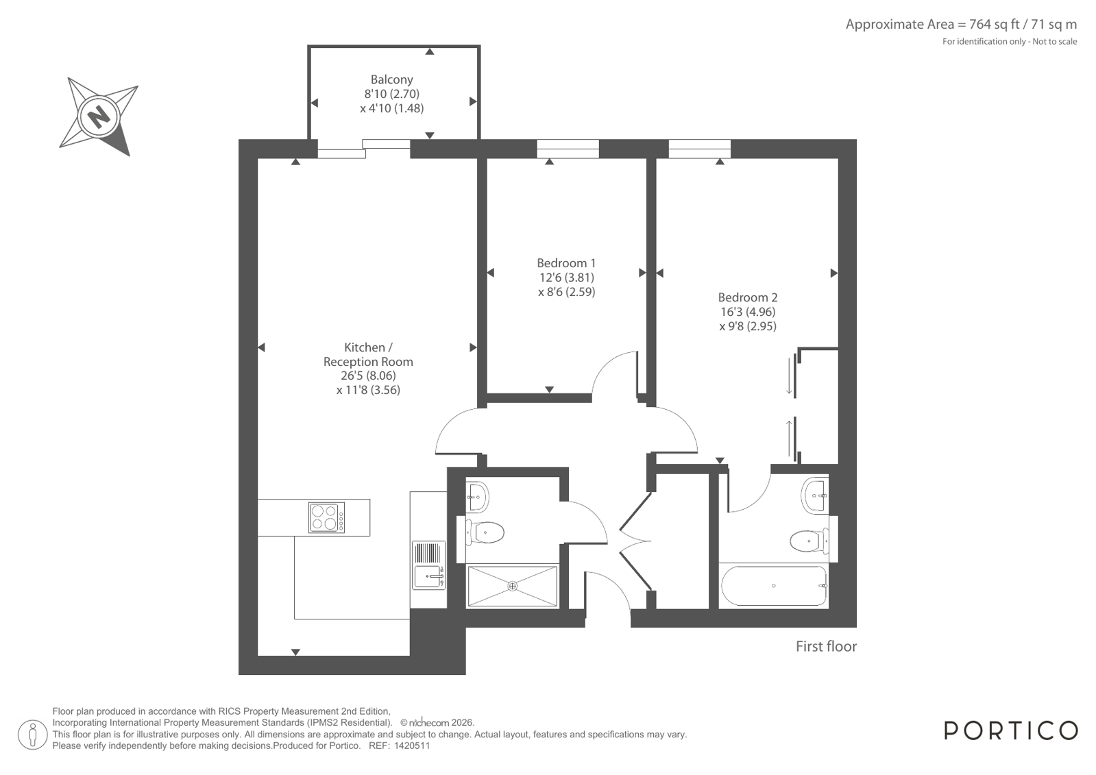 102, Napier House, Bromyard Avenue floorplan
