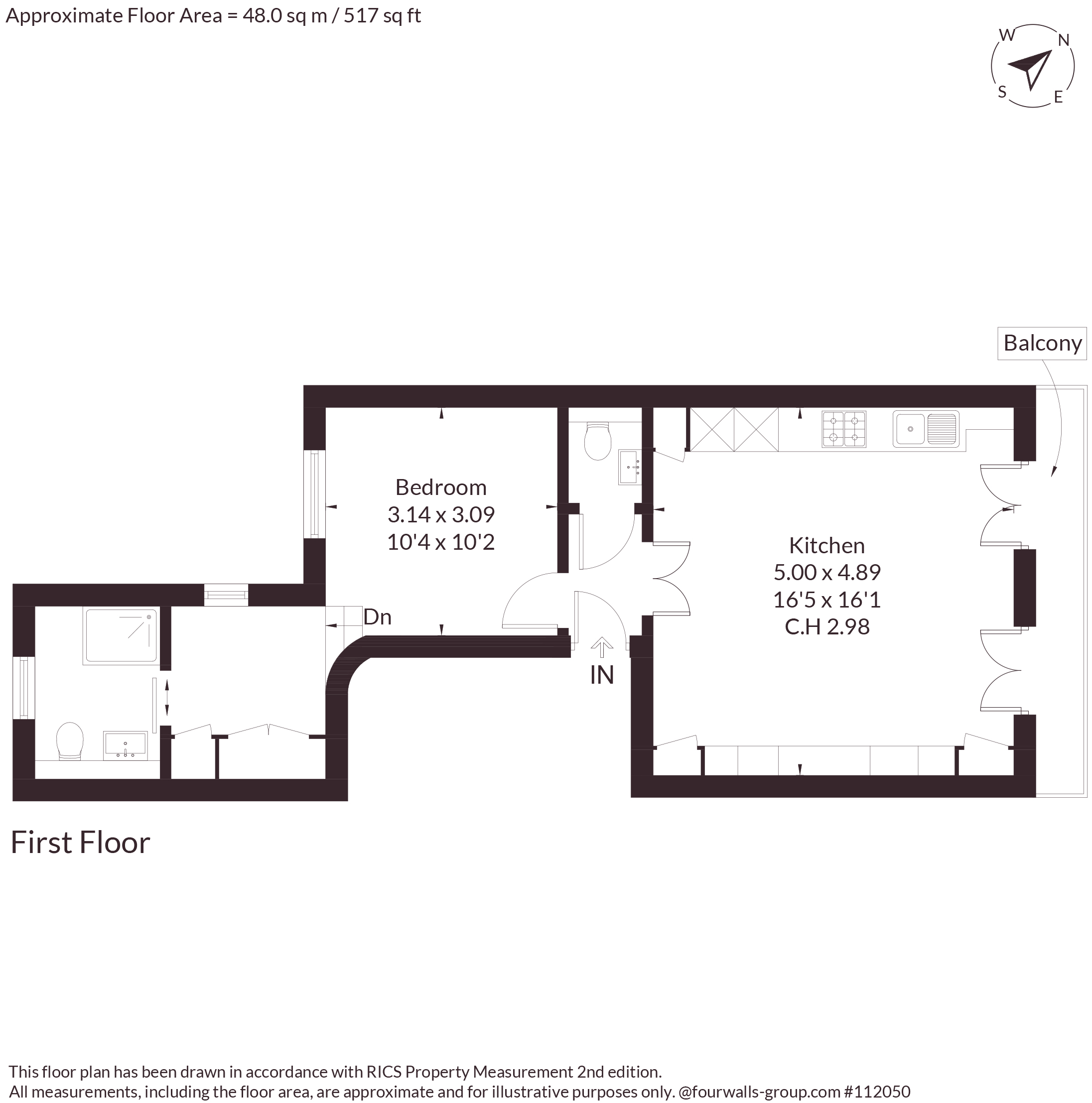 First Floor Flat, 46, Redcliffe Road, London floorplan