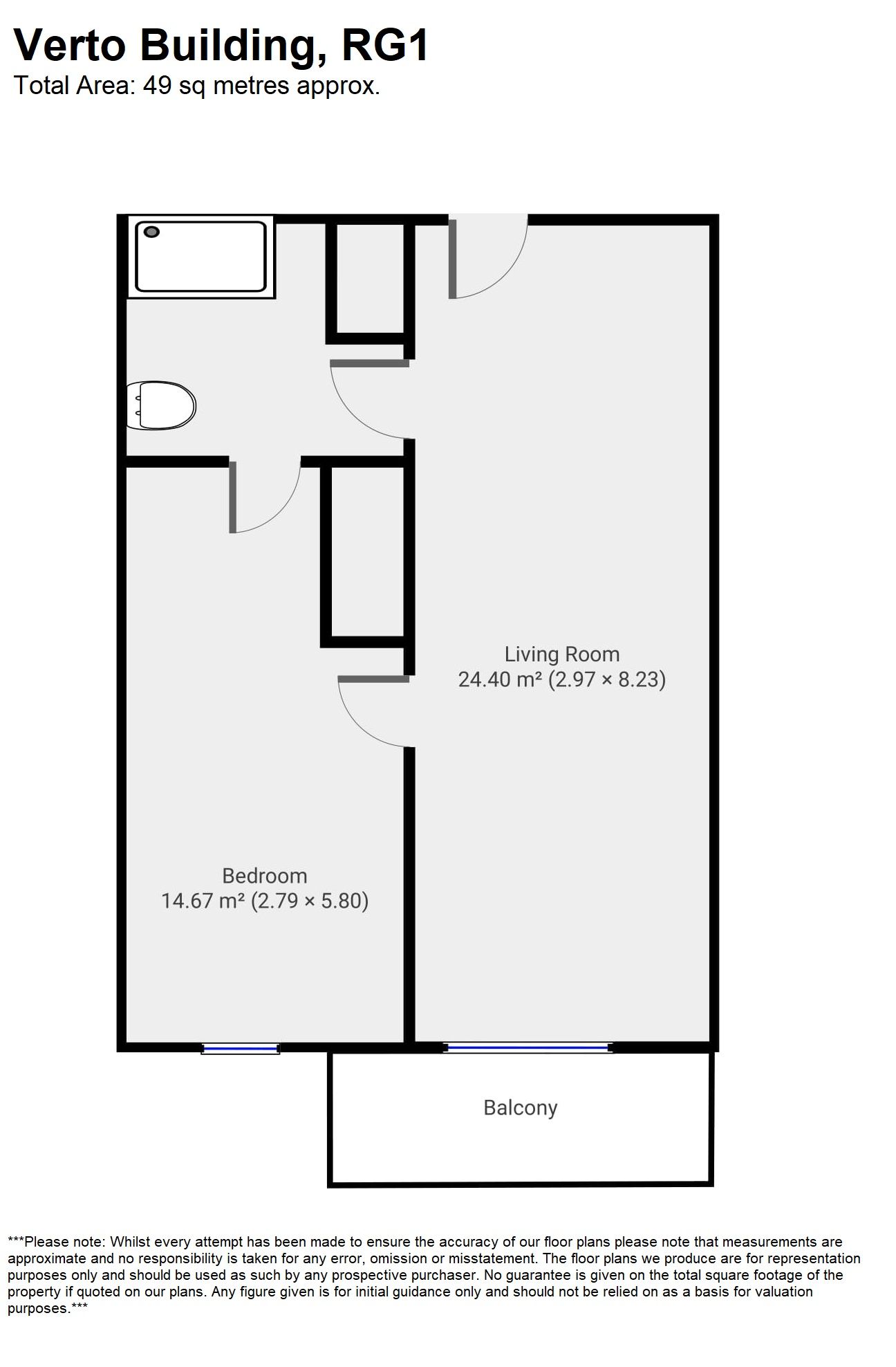 Apartment 308, Verto building,120 Kings Road, Reading floorplan