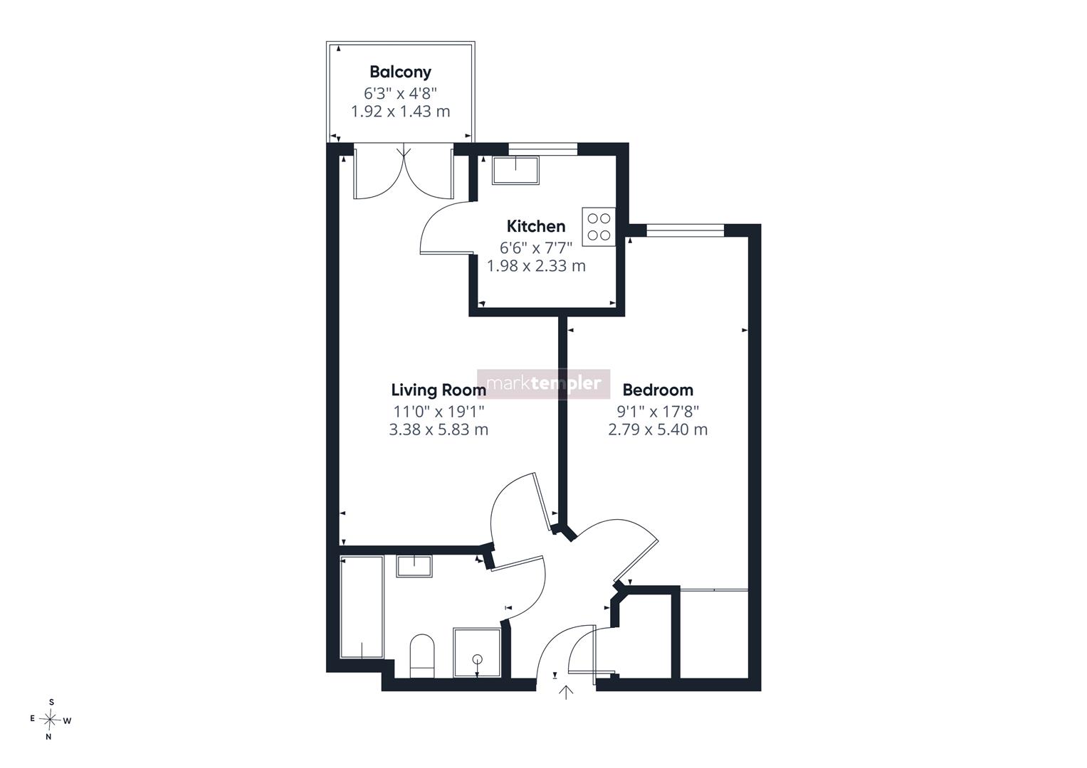 Flat 51, 83, Pegasus Court, Silver Street, Nailsea floorplan