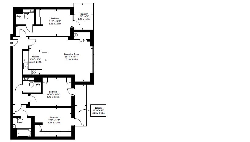 3 Bedrooms Flat to rent in Baker Street, London NW1