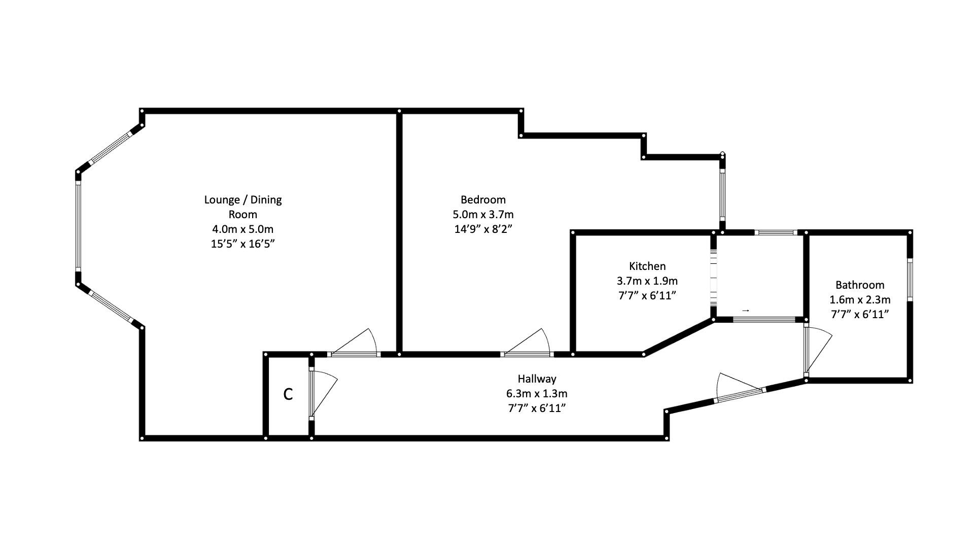11H, George Street, Airdrie floorplan