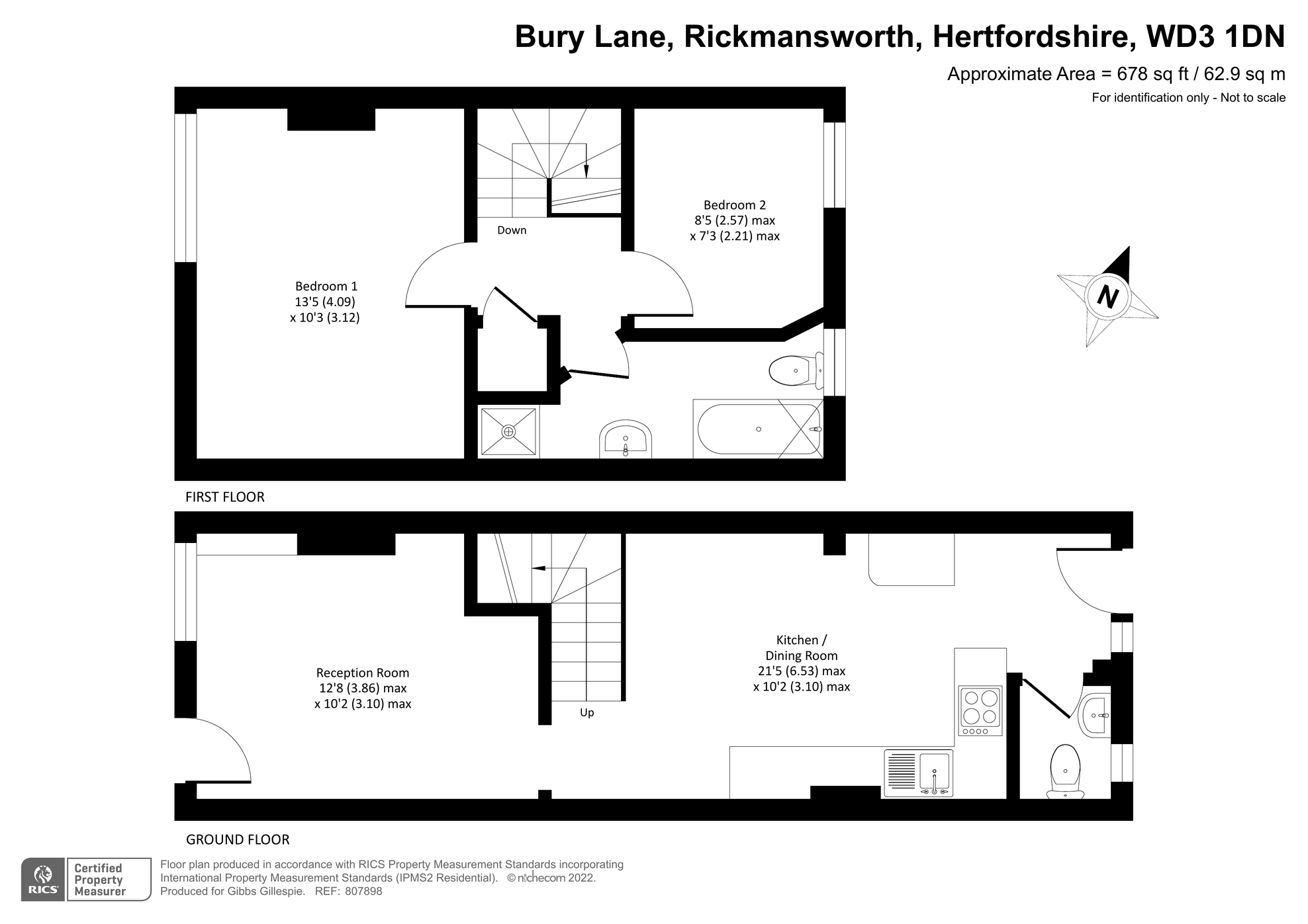Bury Lane, Rickmansworth, Hertfordshire WD3, 2 bedroom terraced house