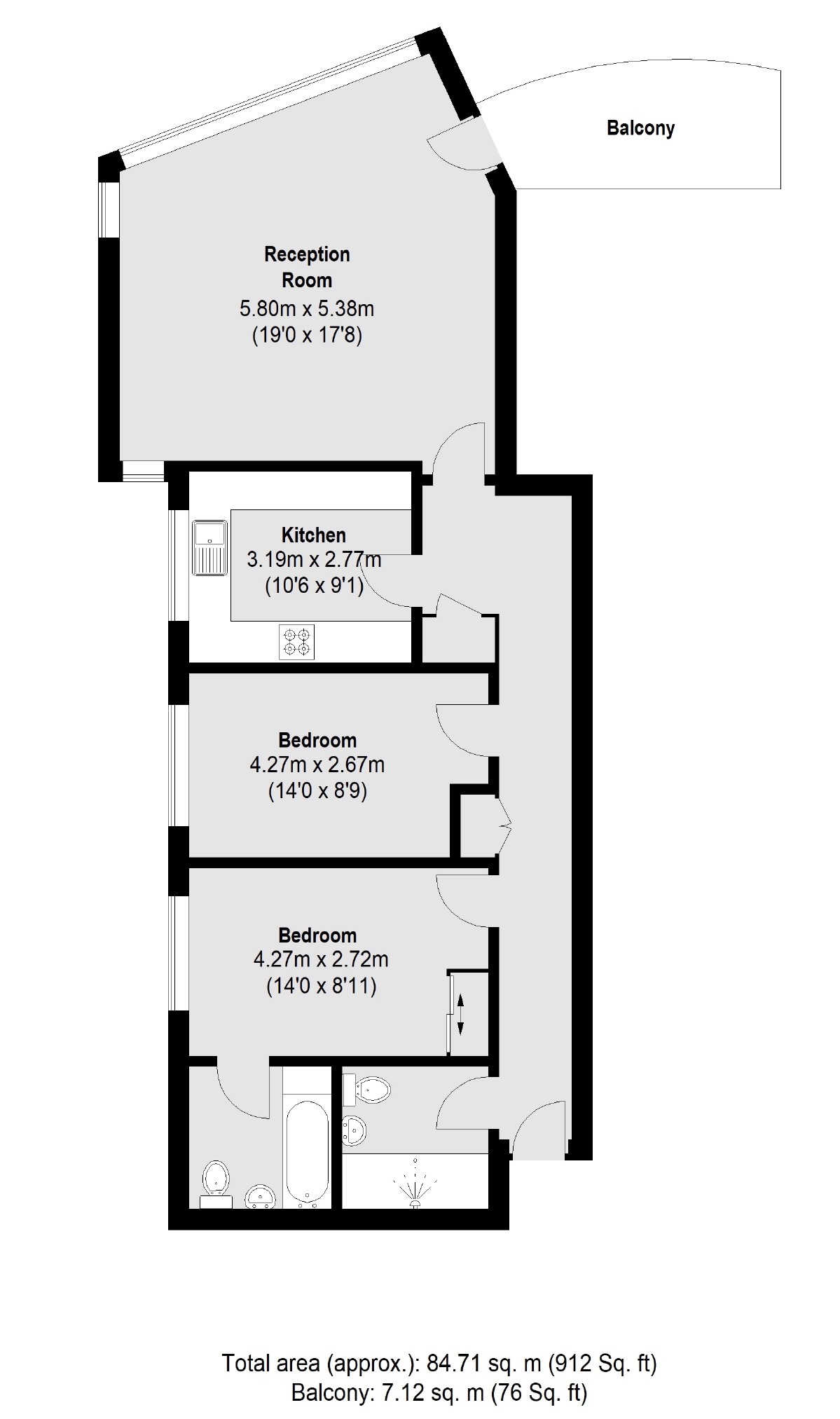 322, Boardwalk Place, London floorplan