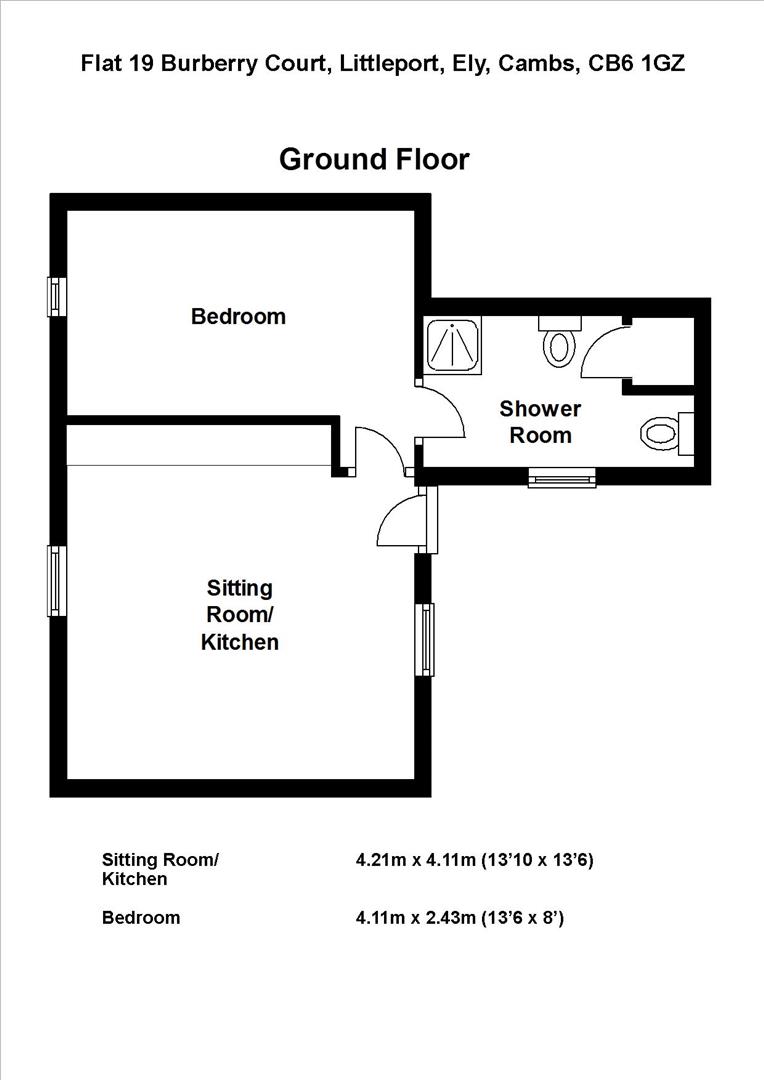 Flat 19, Burberry Court, Ely floorplan