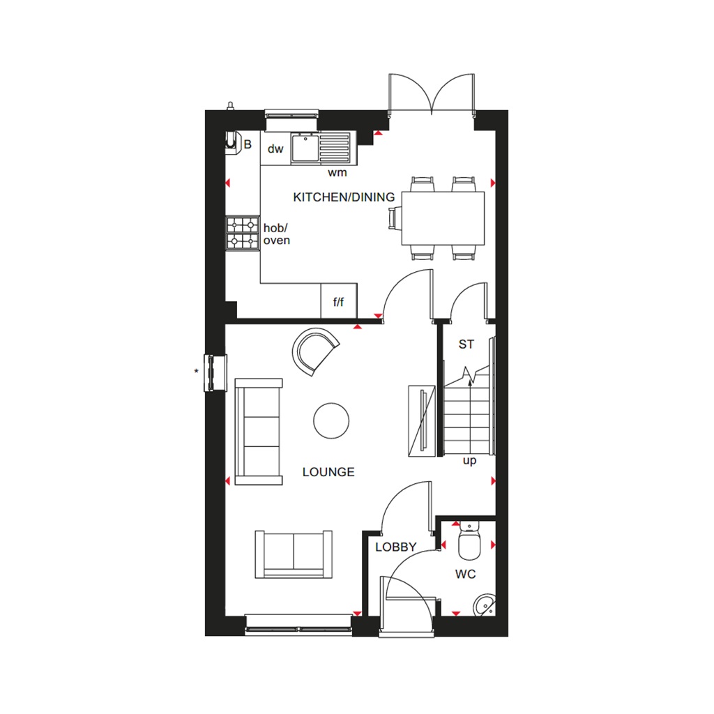 "Maidstone" at Crimchard, Chard TA20, 3 bedroom semidetached house for