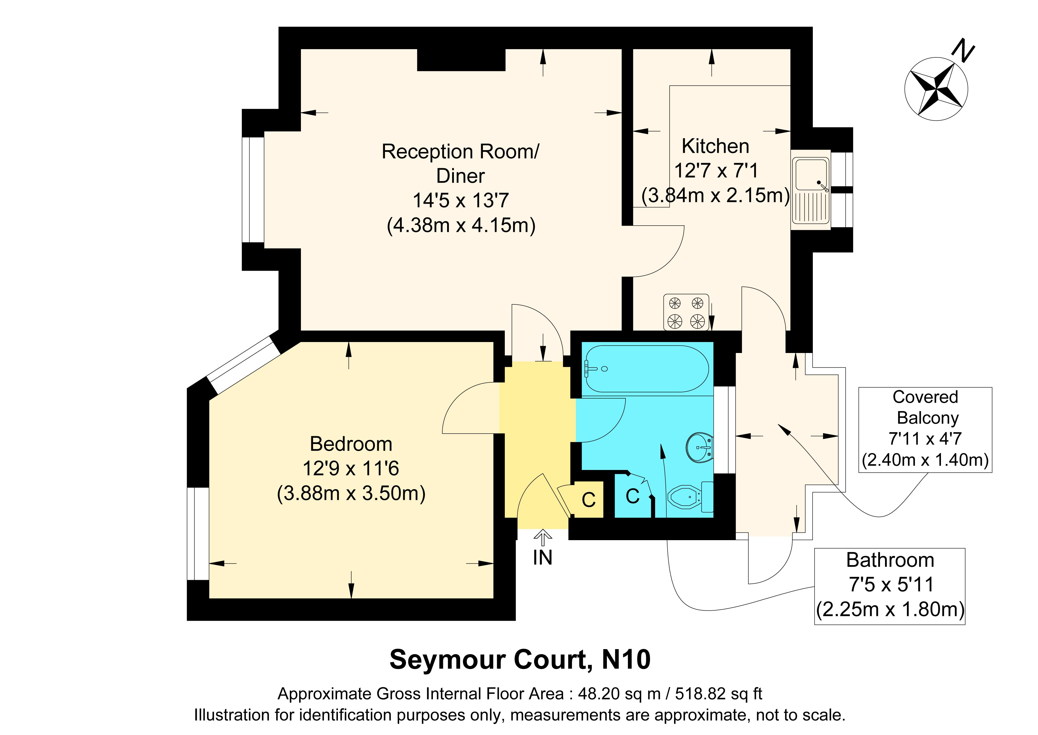 Colney Hatch Lane, London N10, 1 bedroom flat for sale 64422770