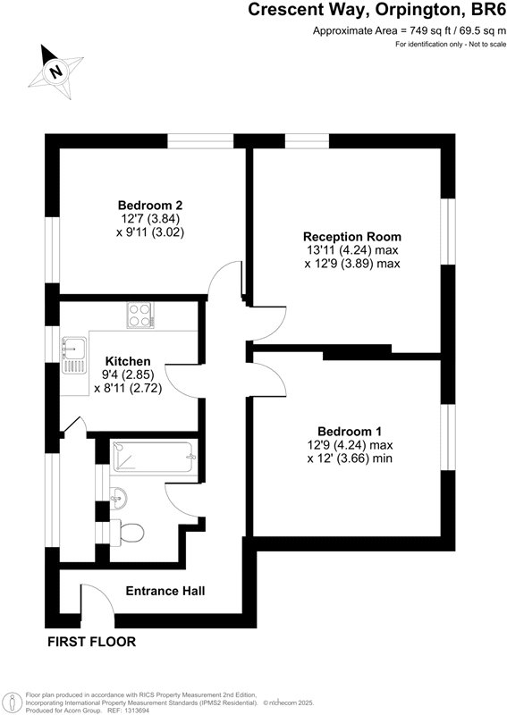 Flat 1, Crescent House,, Crescent Way, Orpington floorplan