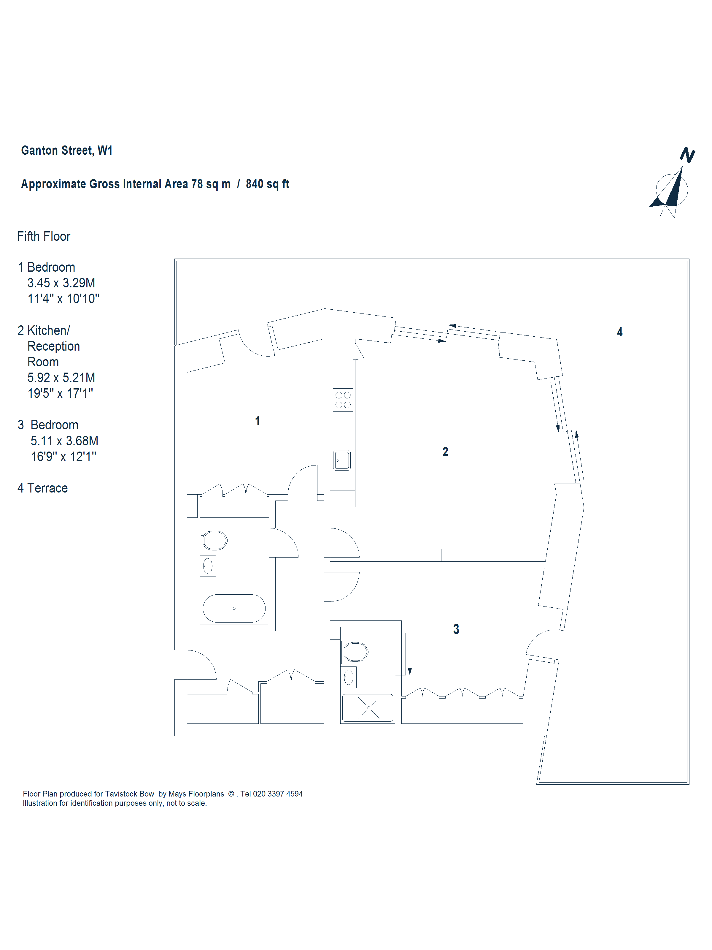 Flat 2 Carnaby Lofts, 7 Ganton Street, Carnaby floorplan