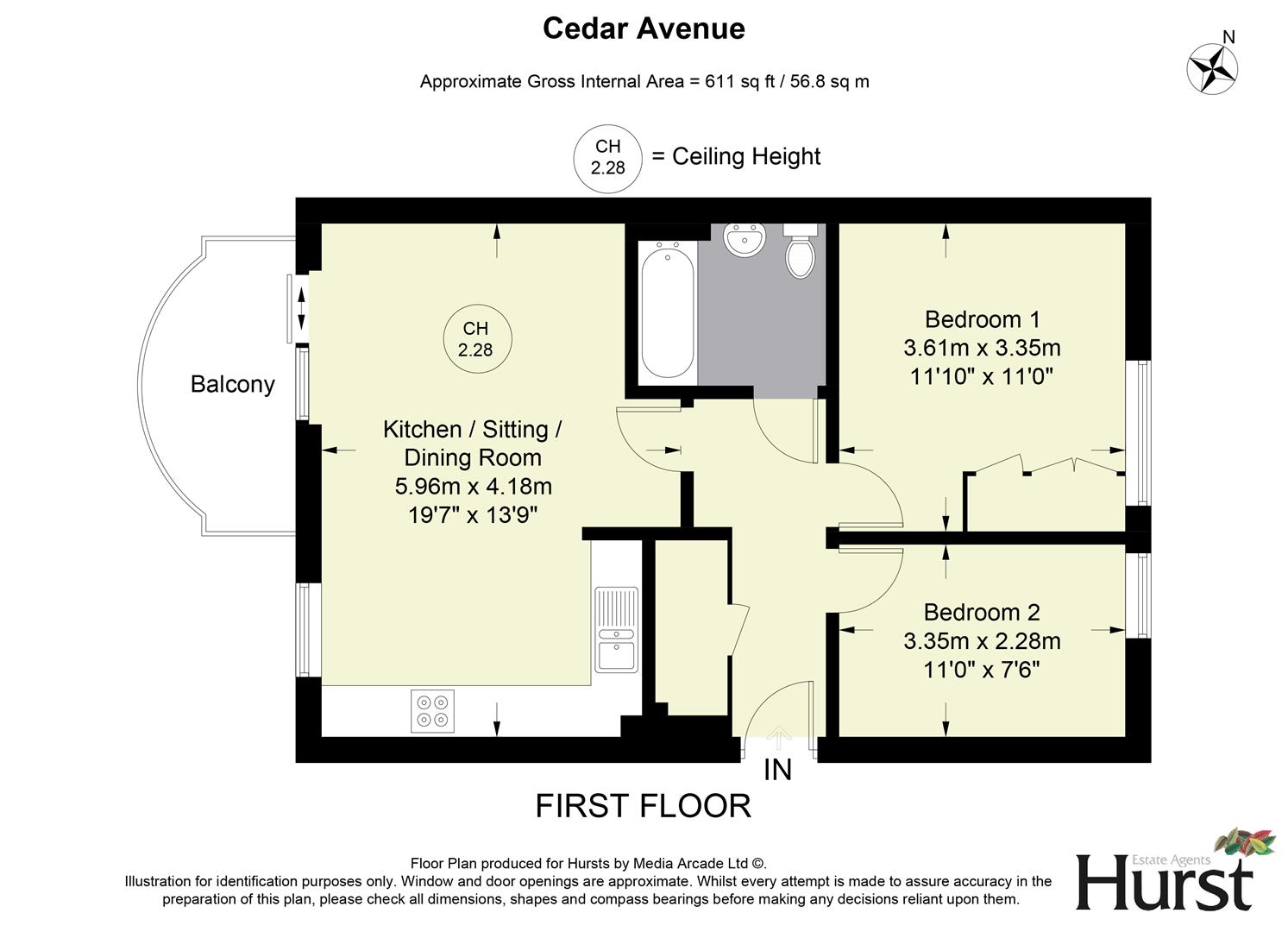 Flat 14, The Cedars,, Cedar Avenue, Hazlemere floorplan