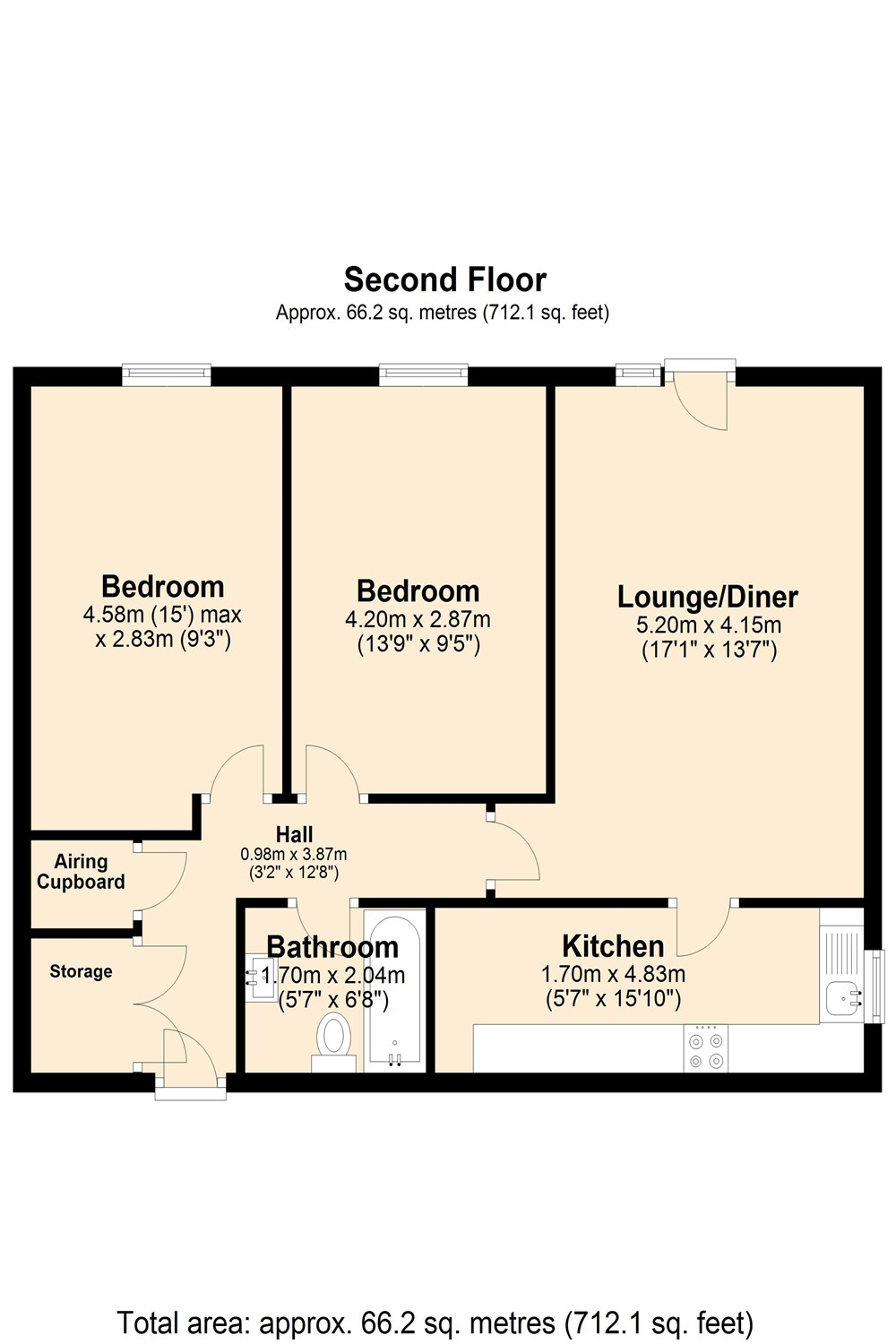 Flat 12 Winter Lodge, 1 Fern Walk, London floorplan