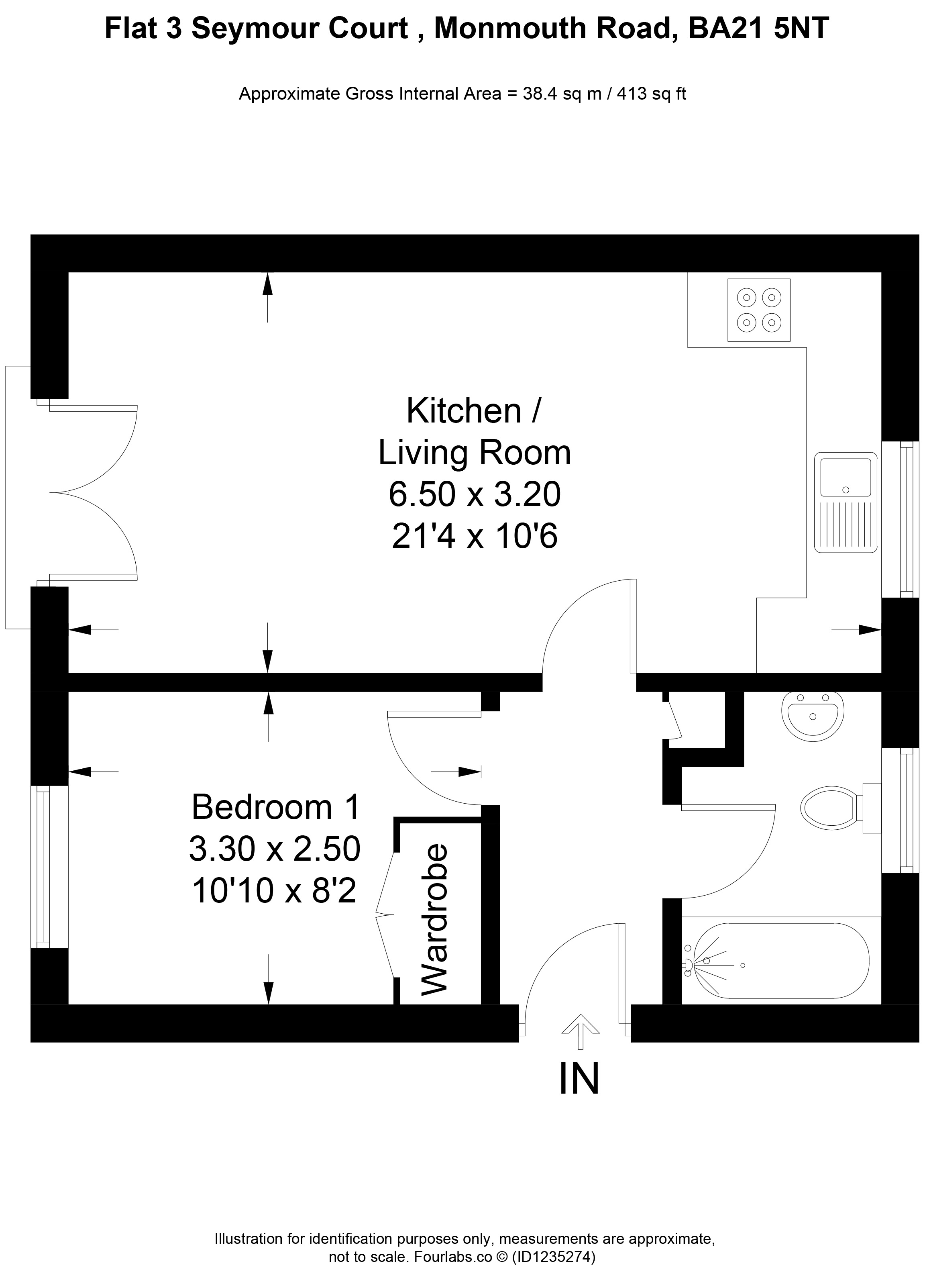 Flat 3 Seymour Court, Monmouth Road, Yeovil floorplan