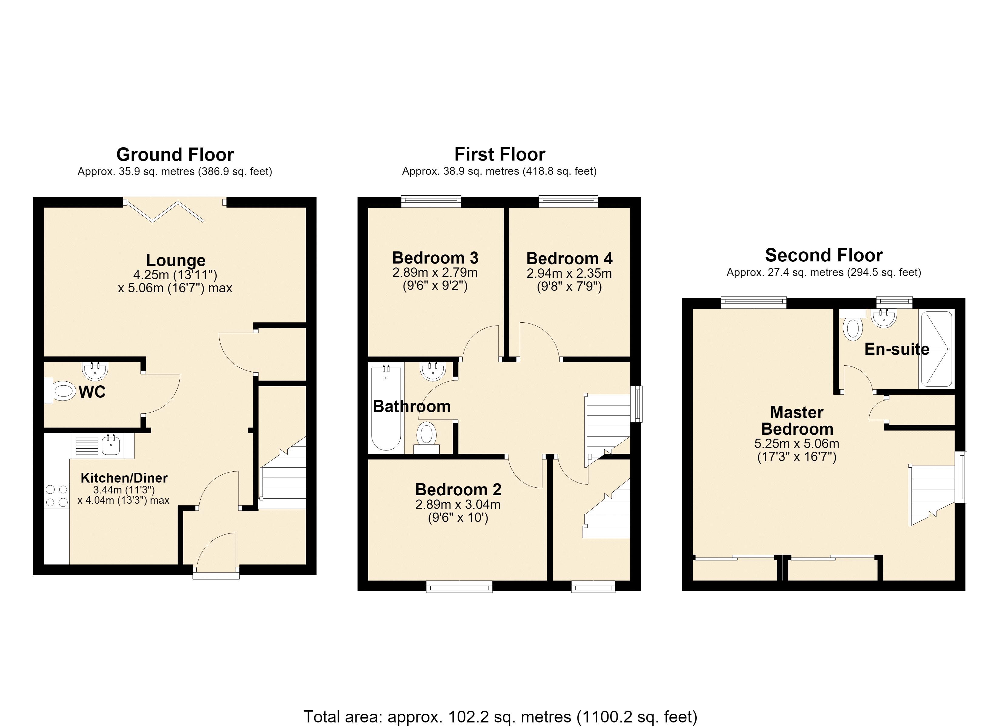 42, Brockwell Road, High Spen floorplan