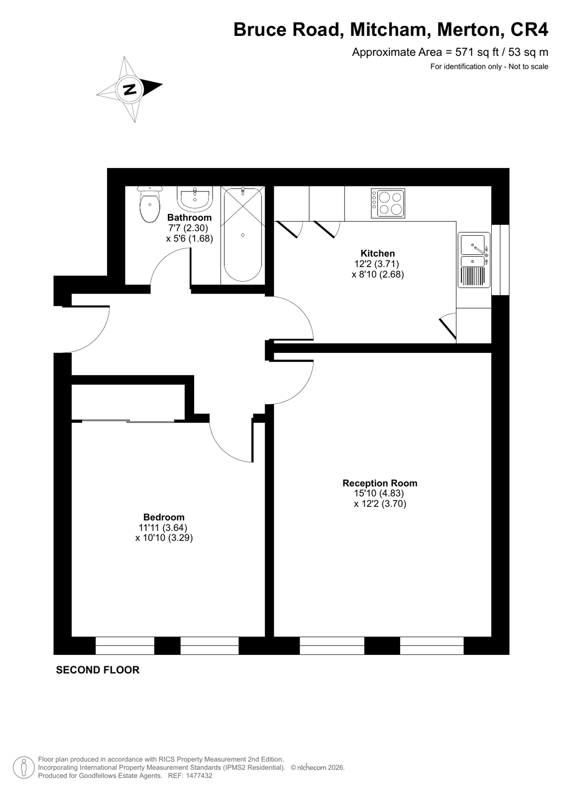 Flat 6, 1B, Bruce Road, Merton floorplan