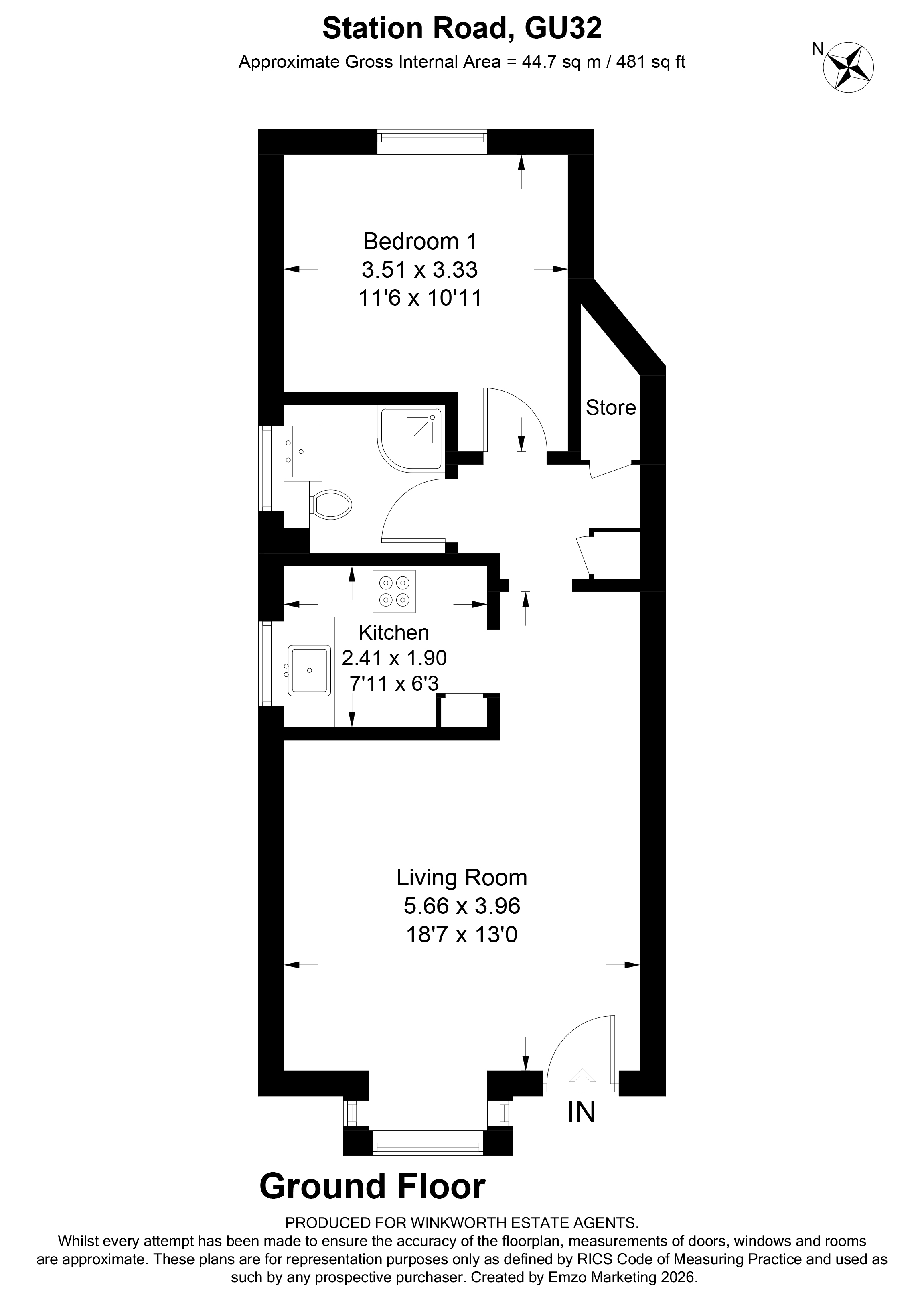 Flat 3, Rotherley,, Station Road, Hampshire floorplan