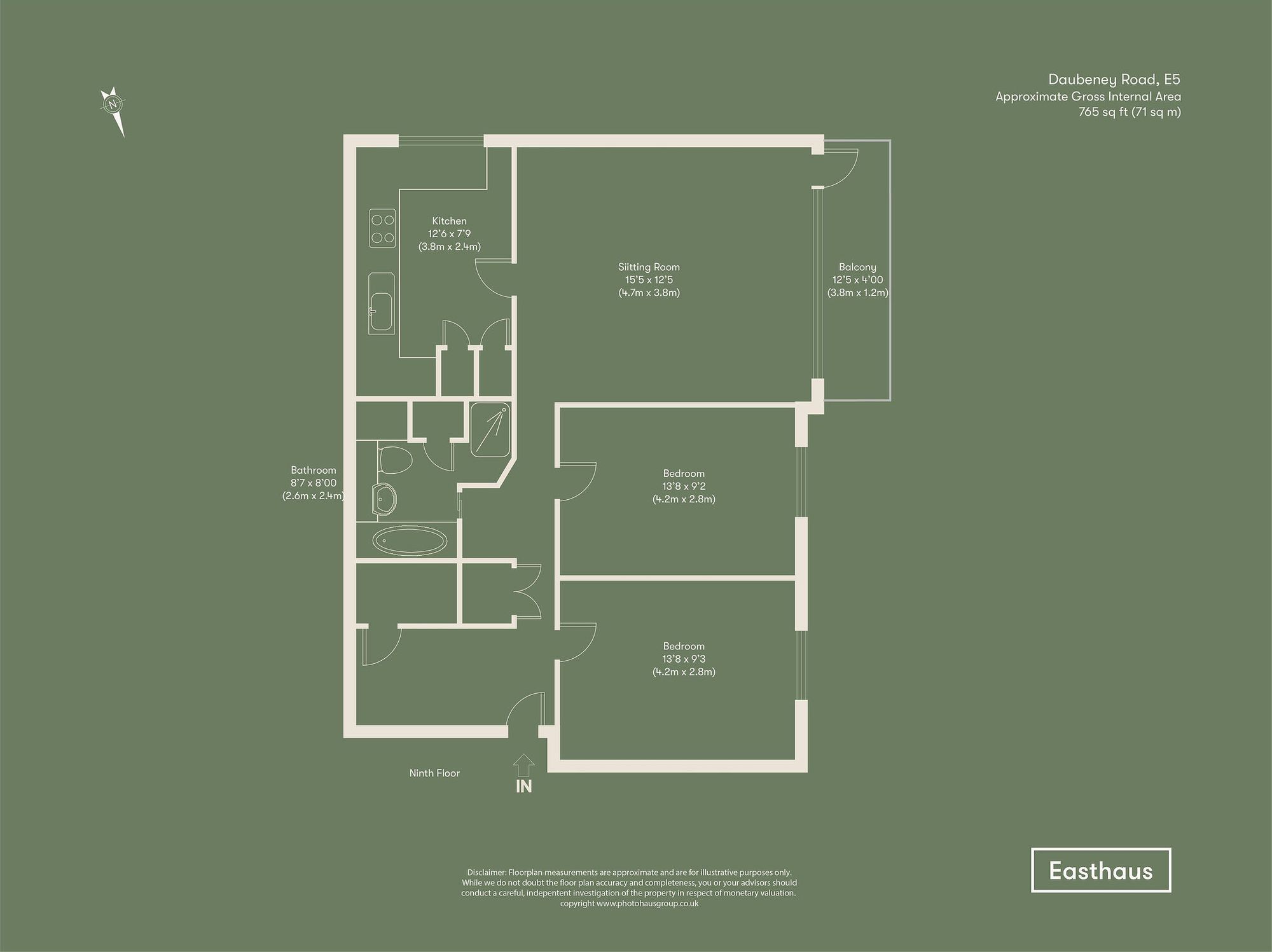 Flat 905, Landmark Heights, London floorplan