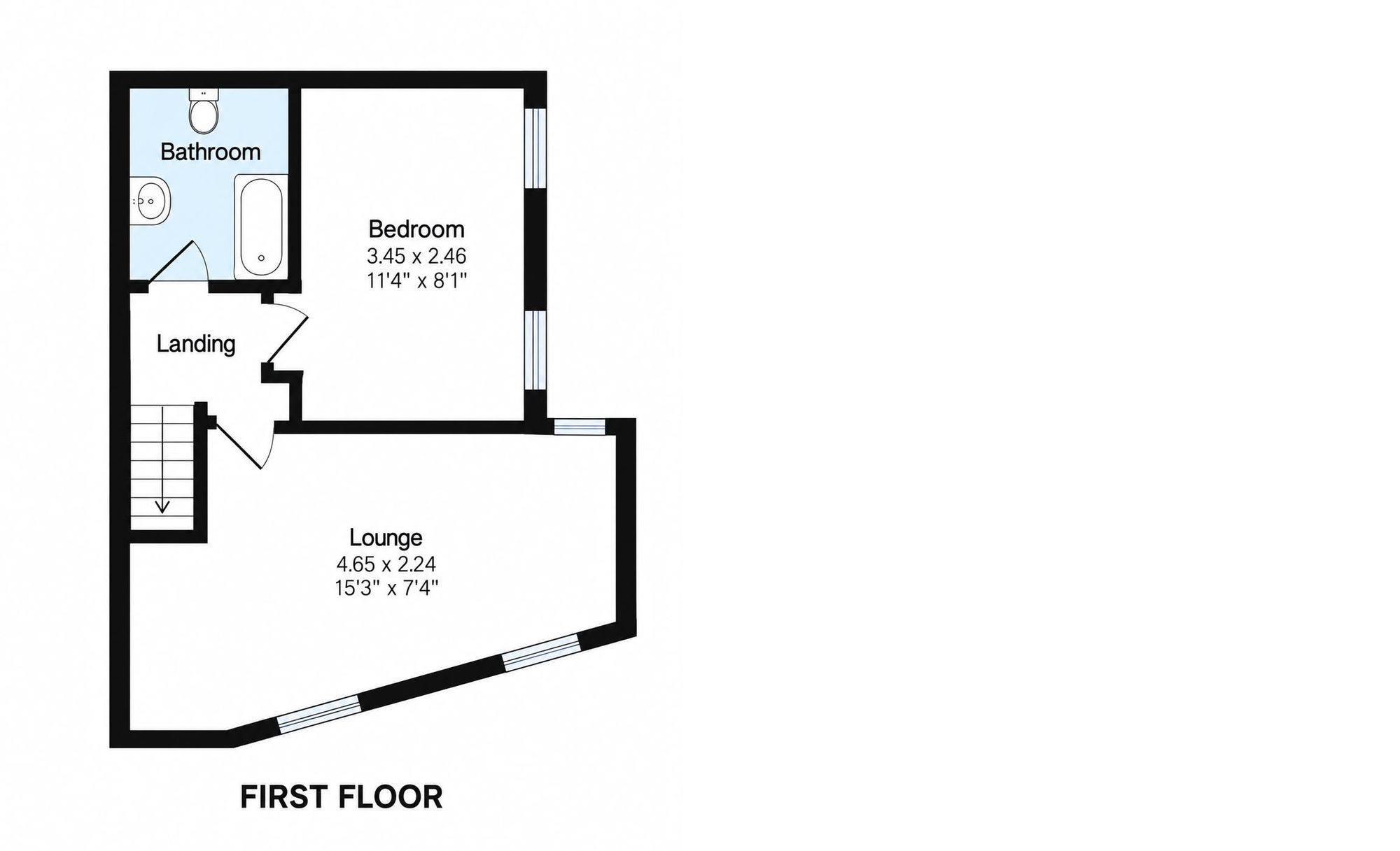1 Gundulph Road, Chatham floorplan