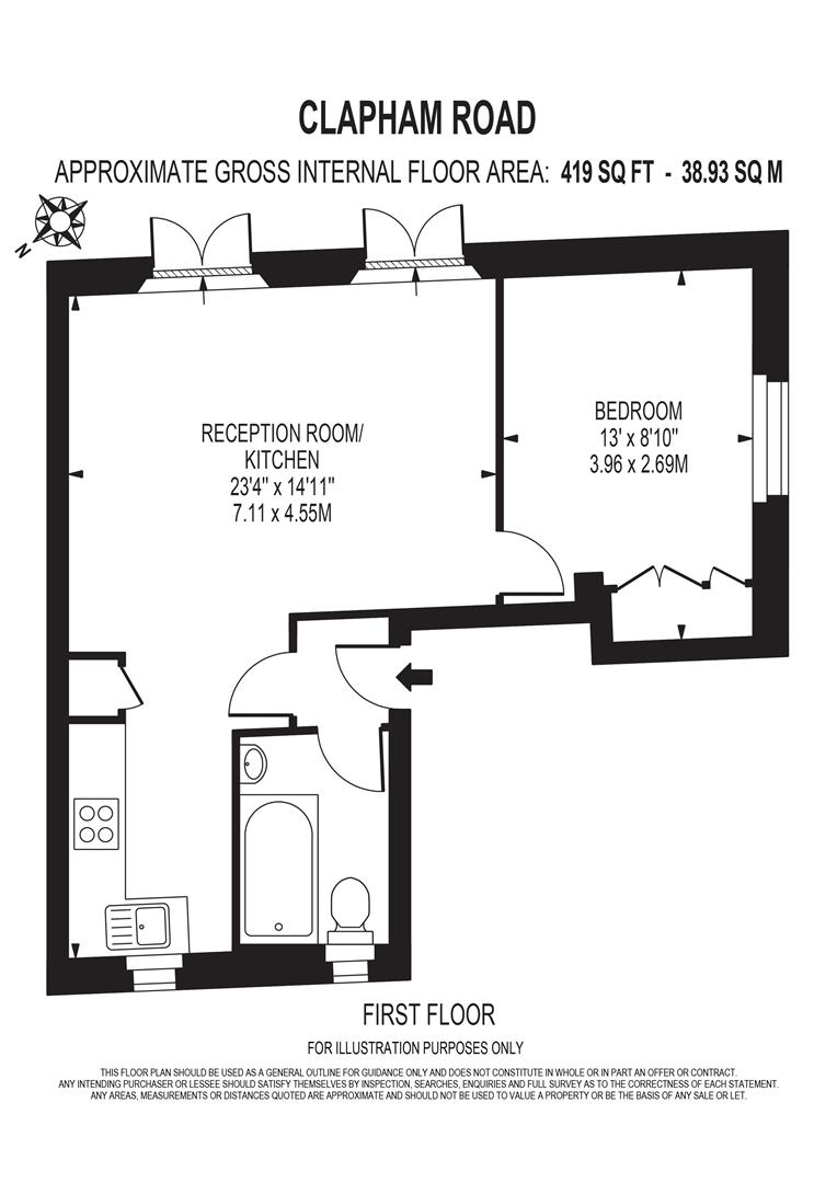 Flat 2, 26 A Clapham Road, London floorplan