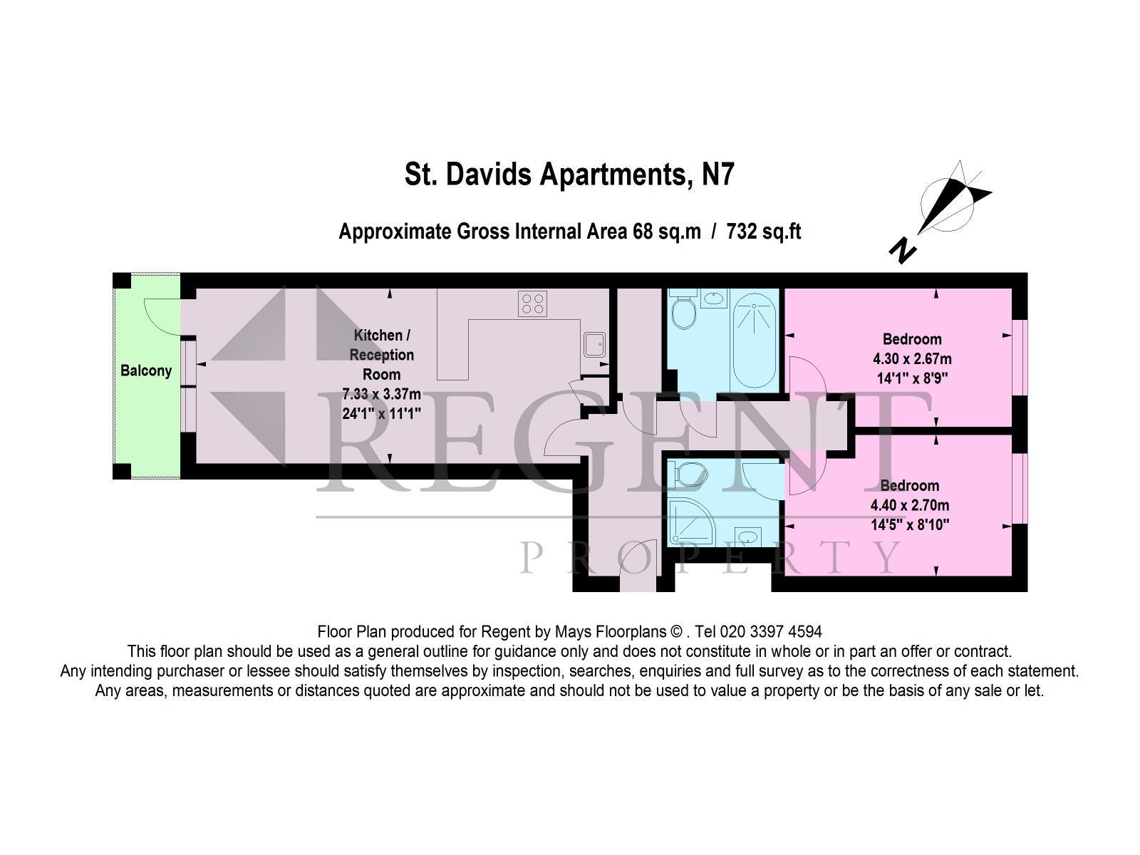 23, St. David's Apartments, Lough Road, London floorplan