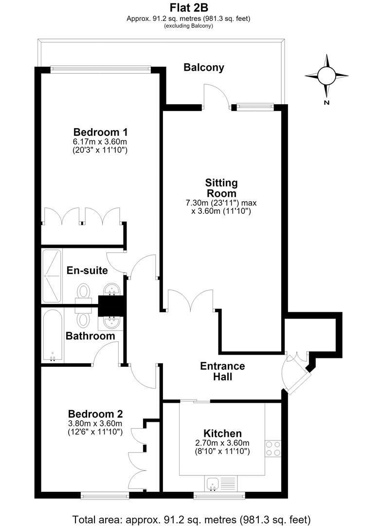 Flat 2B, Imperial Court, Torquay floorplan