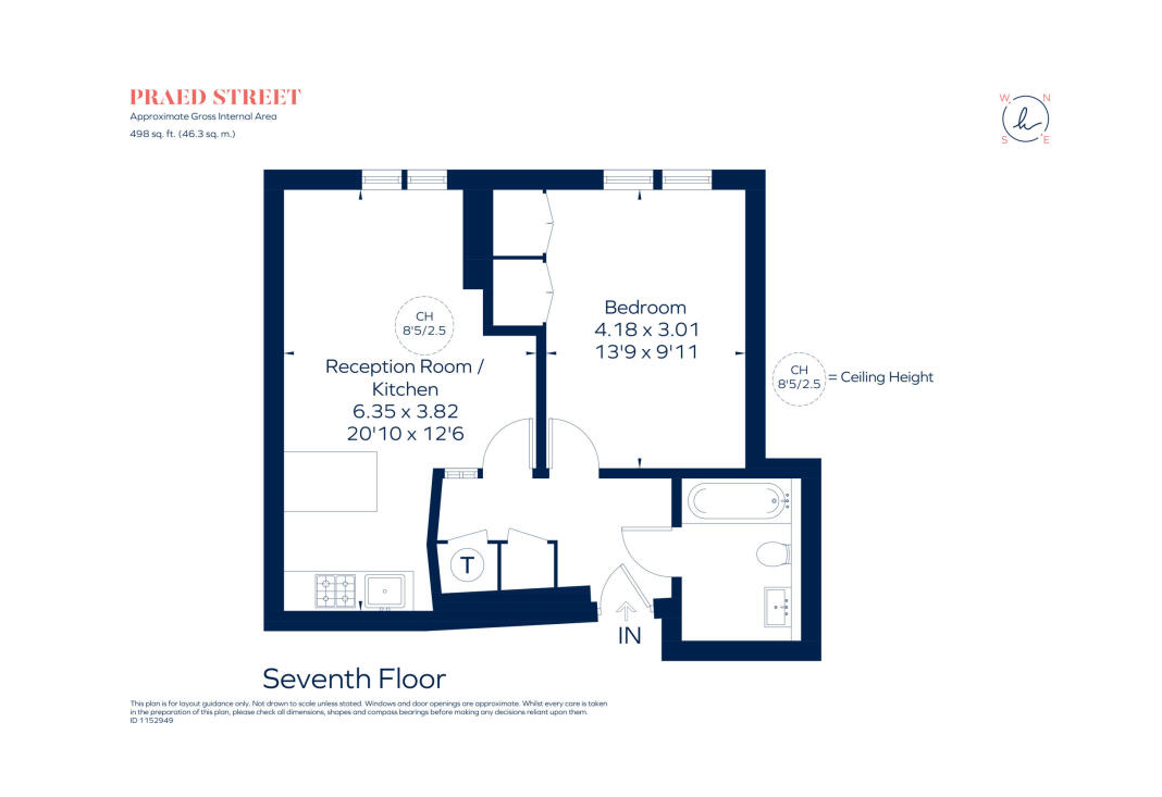 Flat 712, Balmoral Apartments, 2, Praed Street, London floorplan