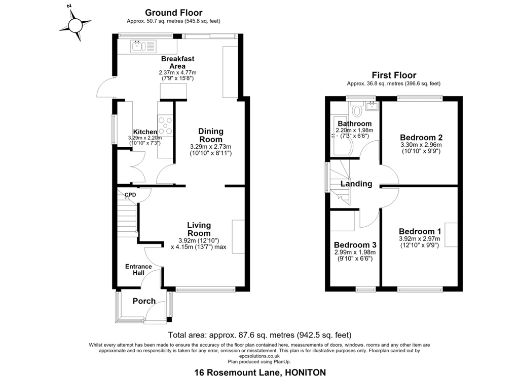 Rosemount Lane Devon, Honiton floorplan