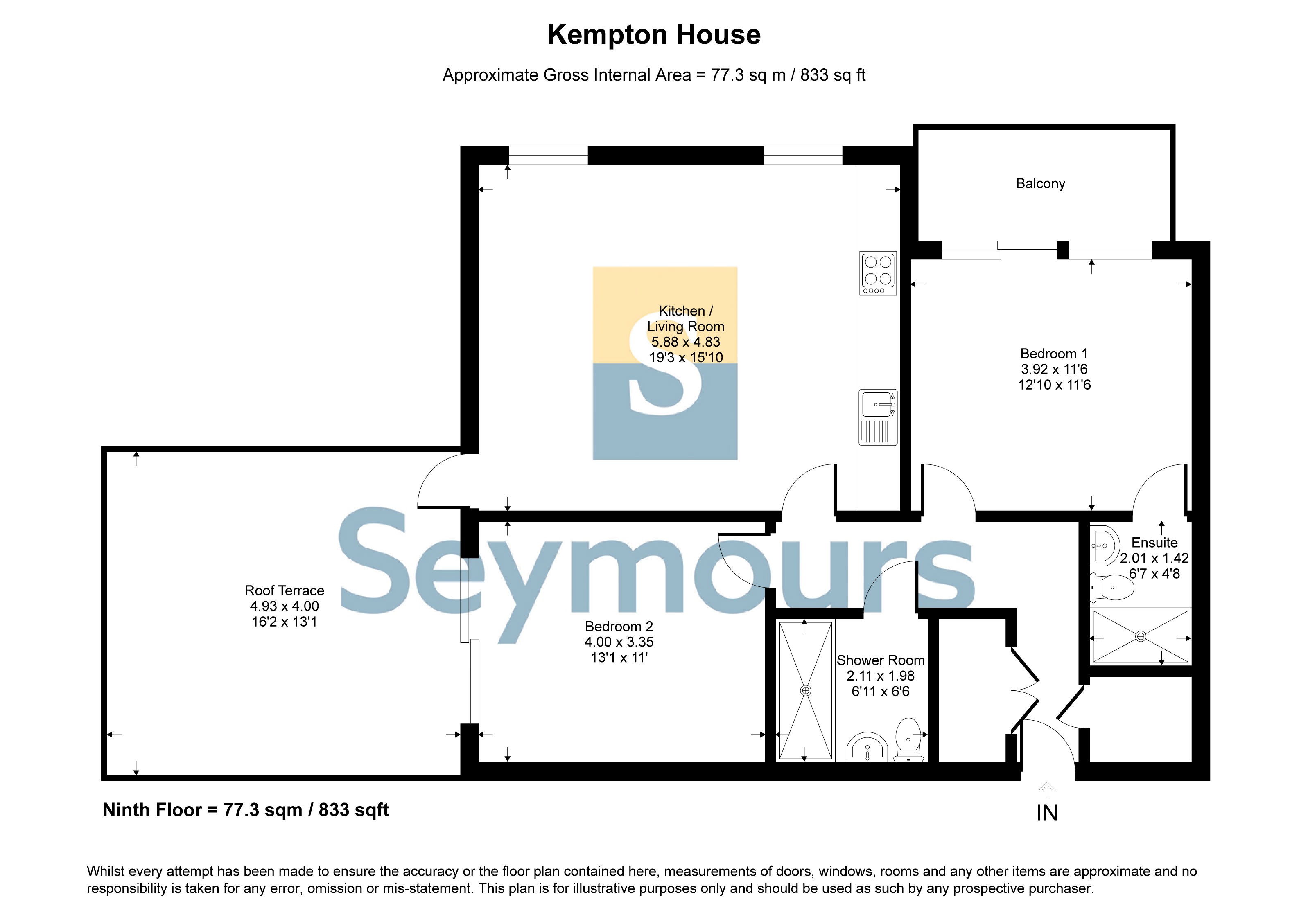 63, Kempton House, Staines floorplan