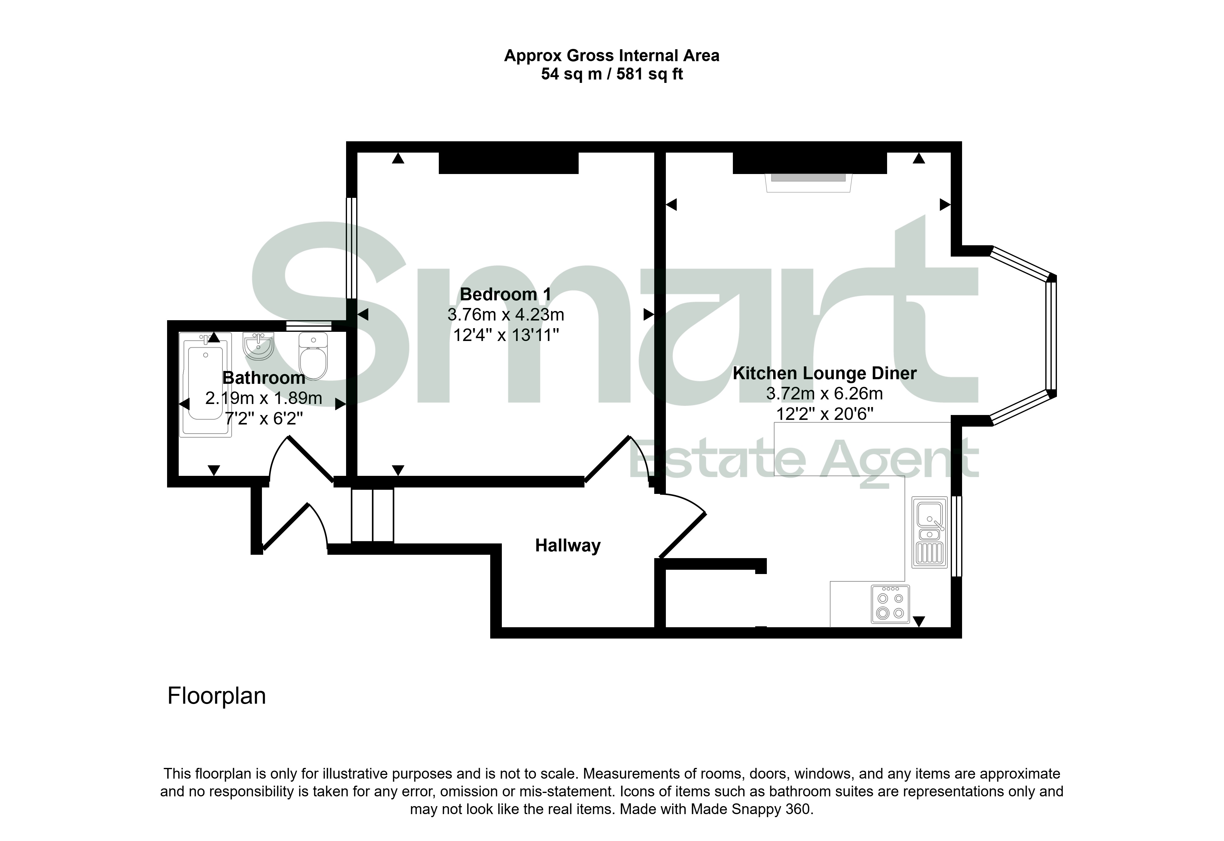 Flat 3, 20, Imperial Road, Exmouth floorplan