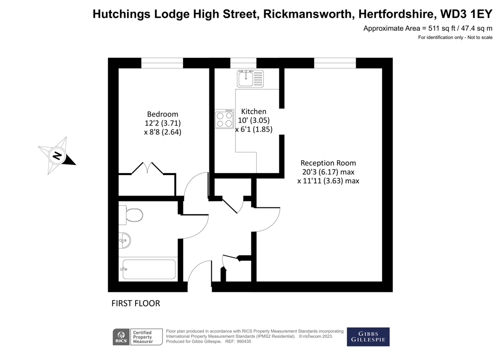 Flat 4, Hutchings Lodge,, High Street, Hertfordshire floorplan