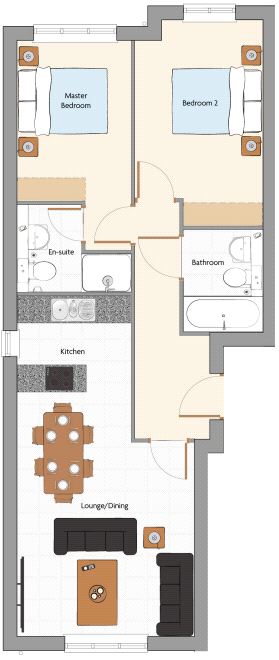 2 Bedrooms Flat for sale in Plot 25 Stephenson House, Upper Reach, Horsforde View, Newlay, Leeds LS13