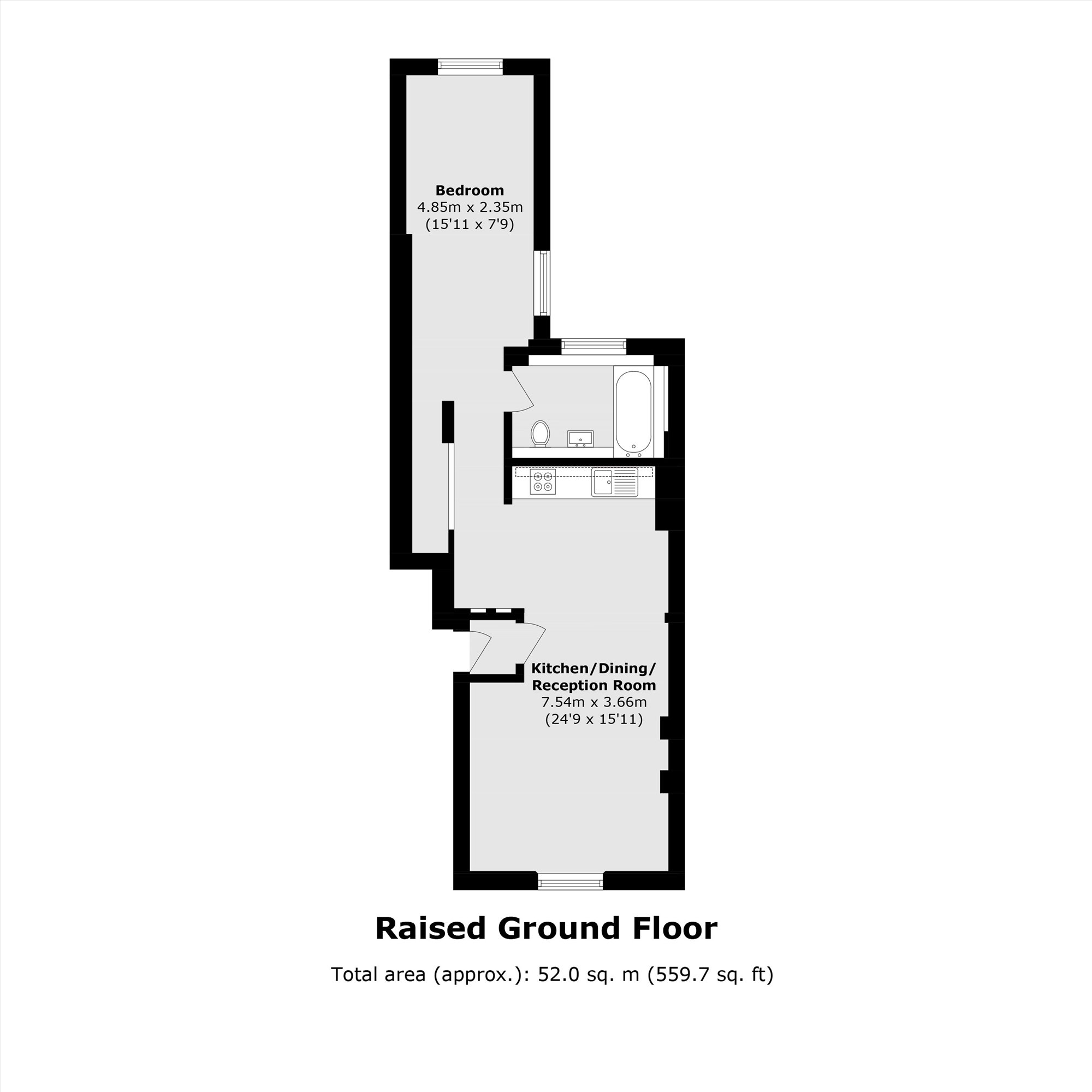 Ground Floor Flat, 72, Richborne Terrace, LONDON floorplan