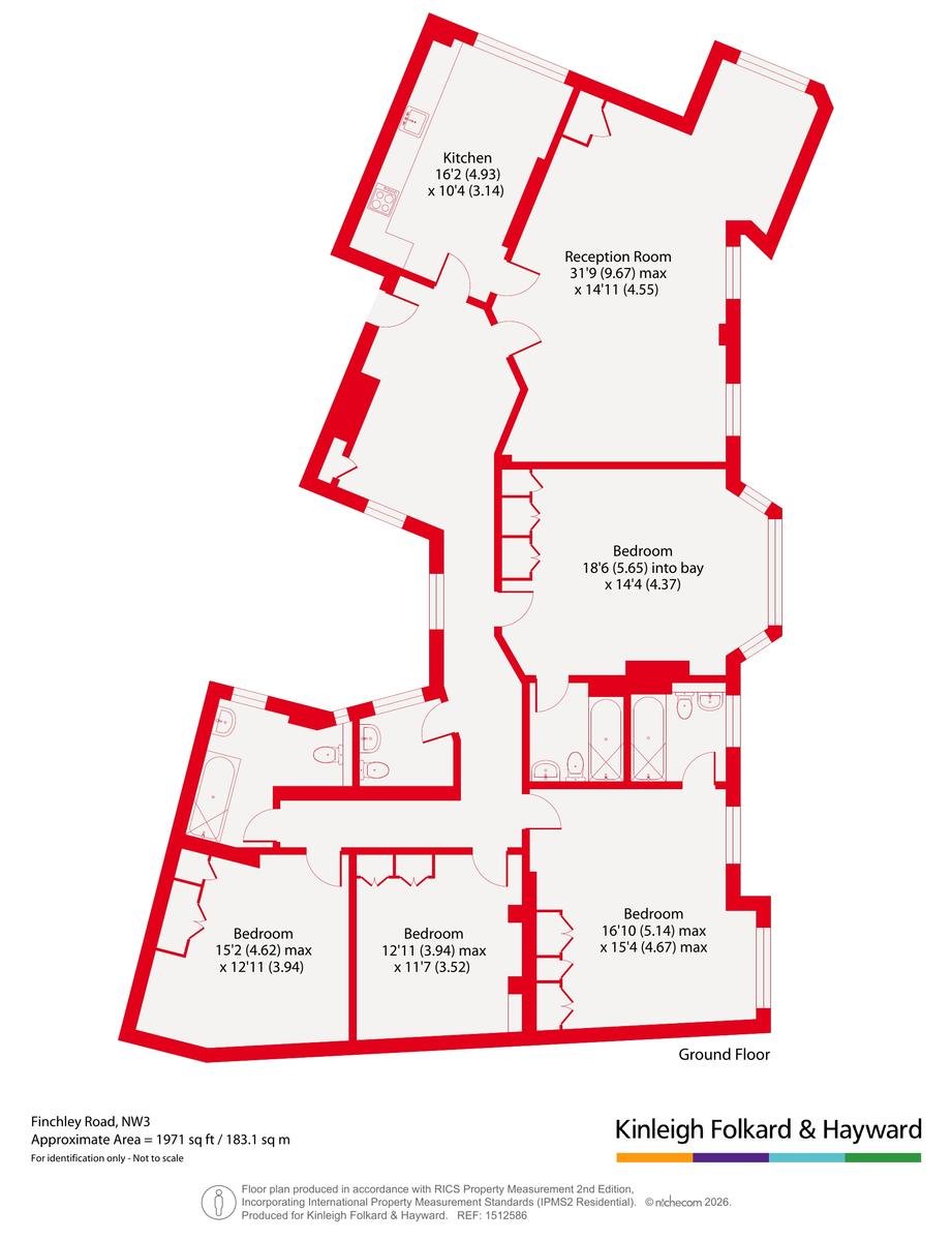 Flat 37, Avenue Mansions,, West Hampstead, Finchley Road, London floorplan