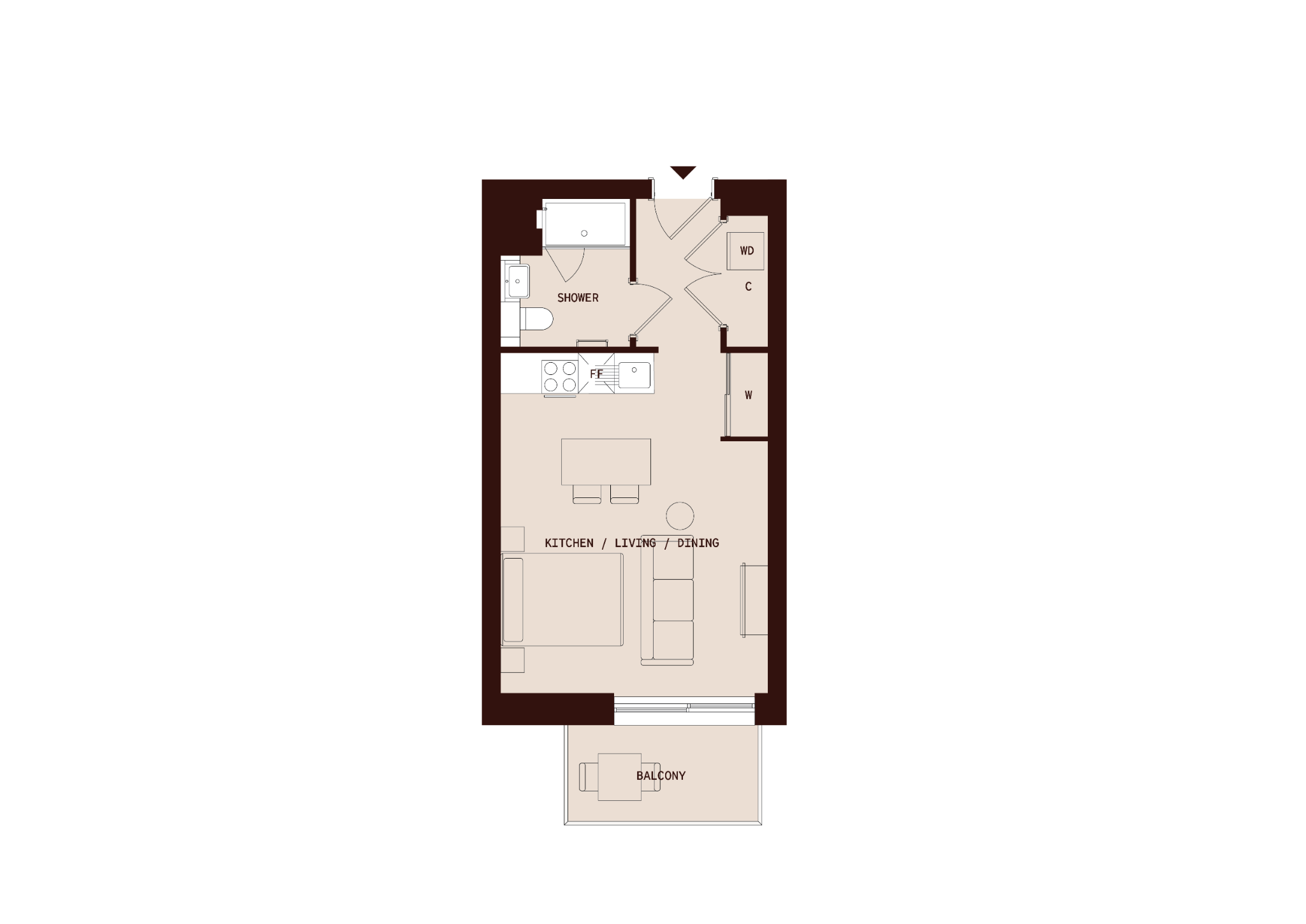 Flat 397, Delfino House, 21 Beaufort Square, Colindale floorplan
