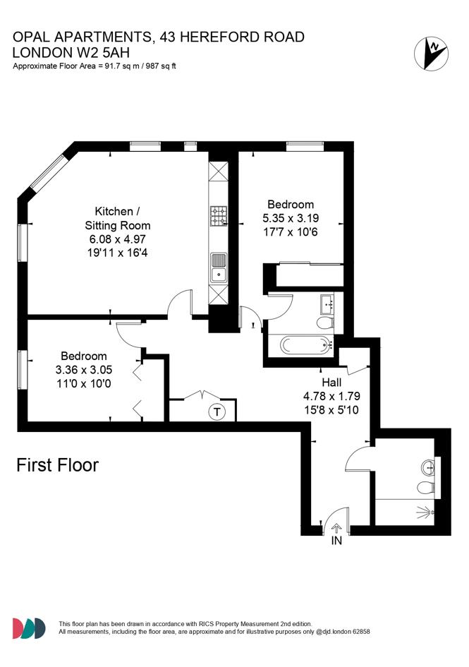 3, Opal Apartments, Hereford Road, London floorplan
