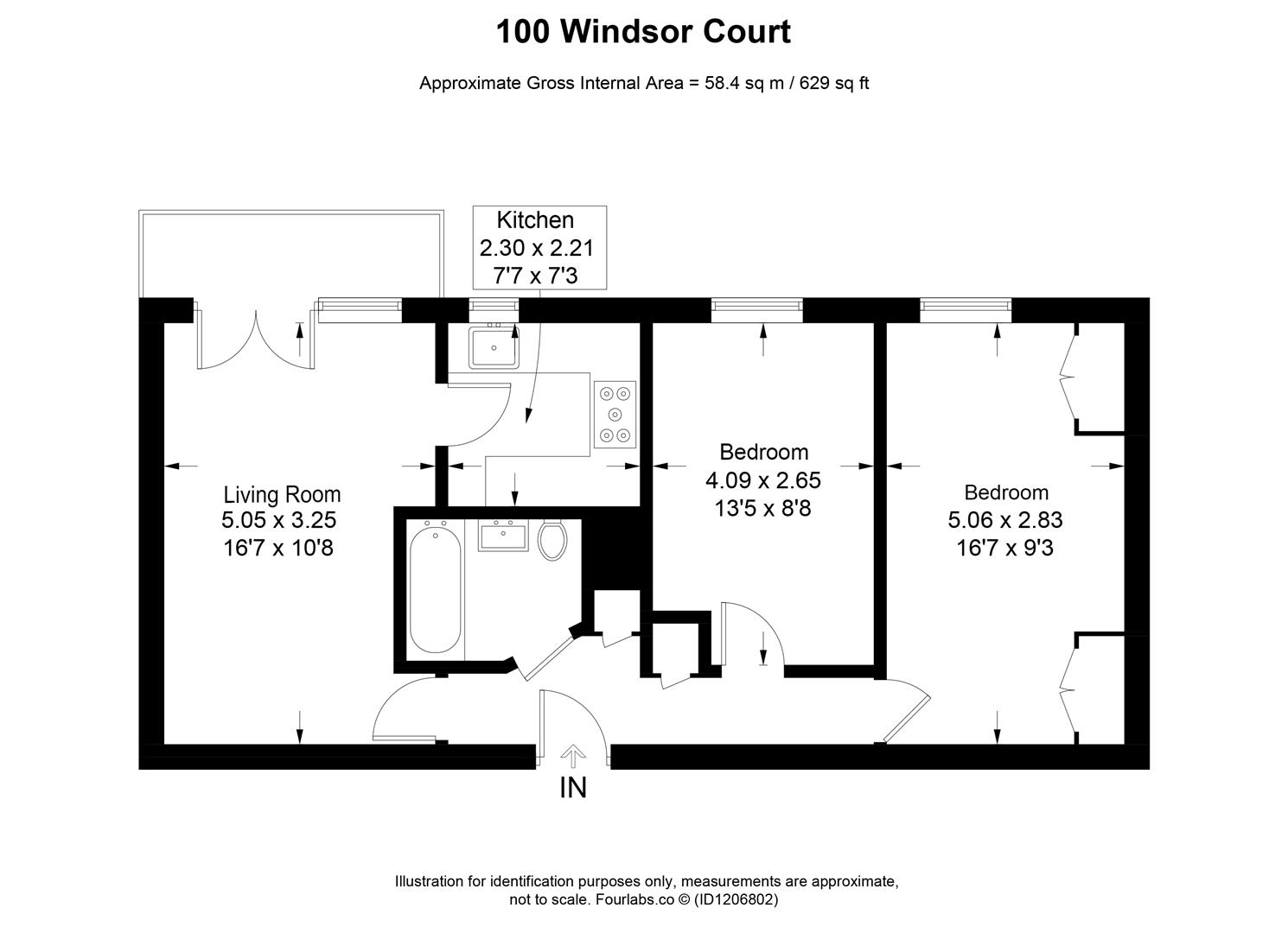 Flat 100, Windsor Court, Tongdean Lane, Brighton floorplan