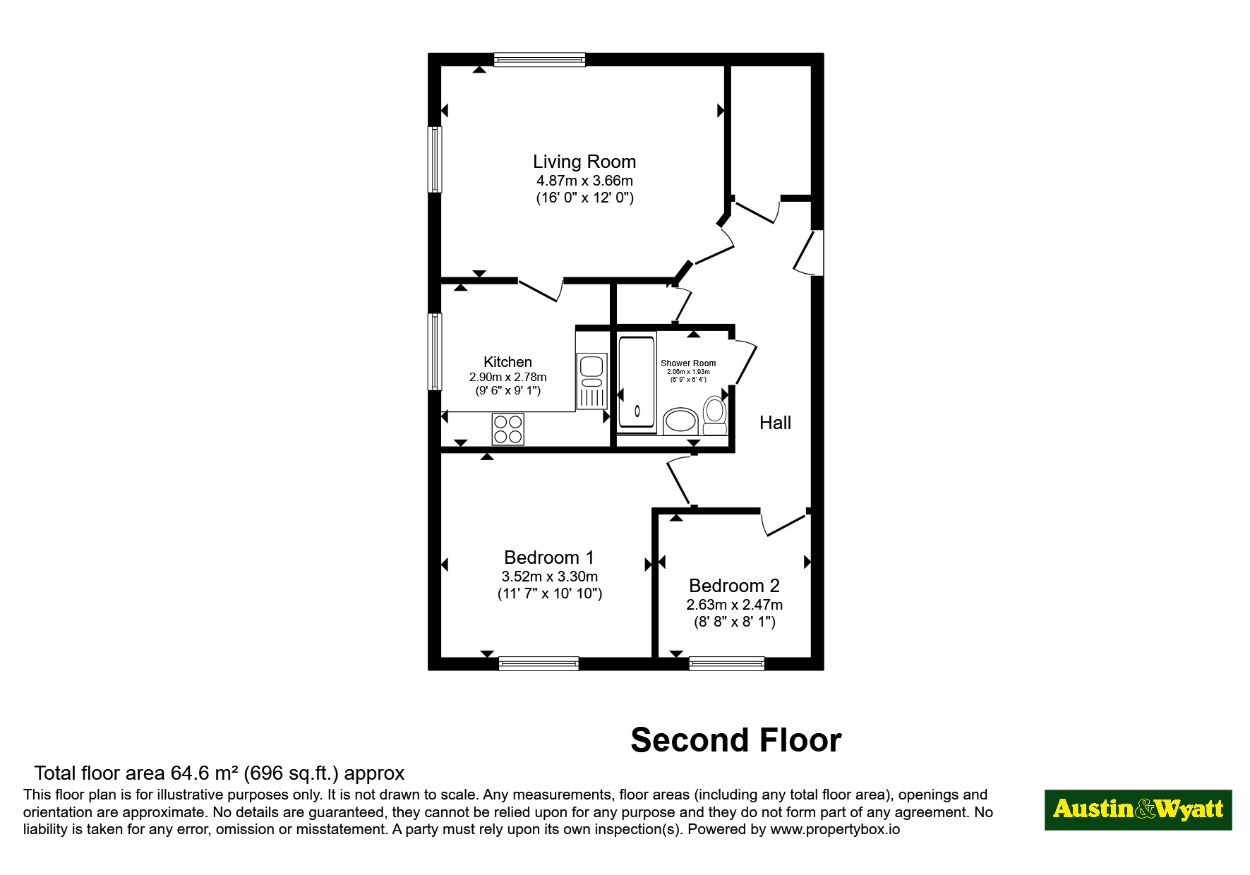 Flat 36, Grange Court, 9, Wide Lane, Hampshire floorplan