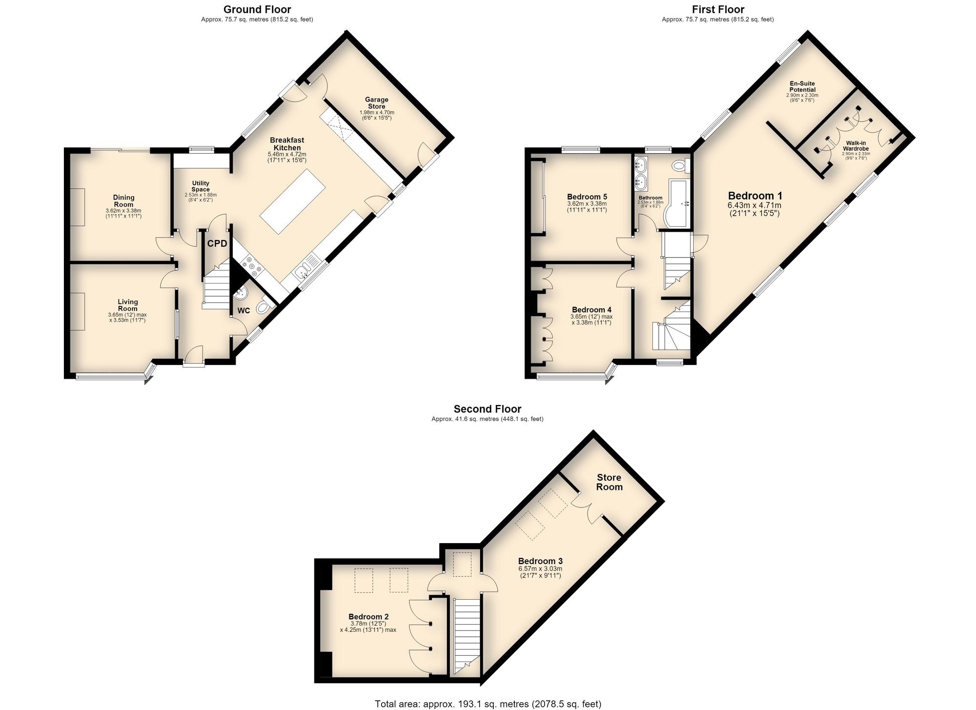 1 Kirkby Drive, Sheffield floorplan