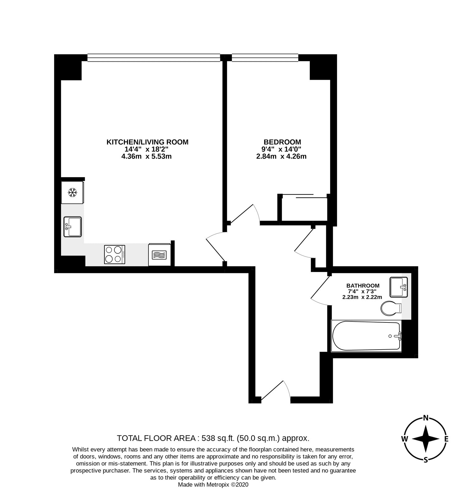 Flat 2308, Landmark West Tower, 22, Marsh Wall, London floorplan