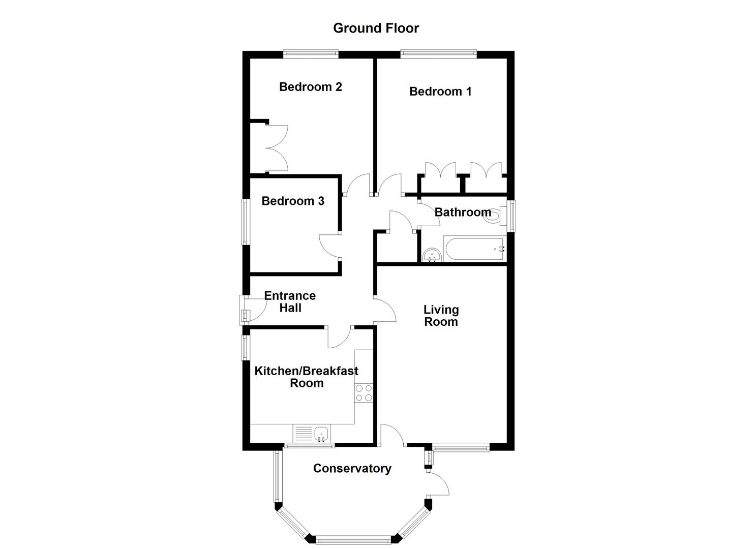 St. Anns Close, Southwick, Trowbridge BA14, 3 bedroom detached bungalow