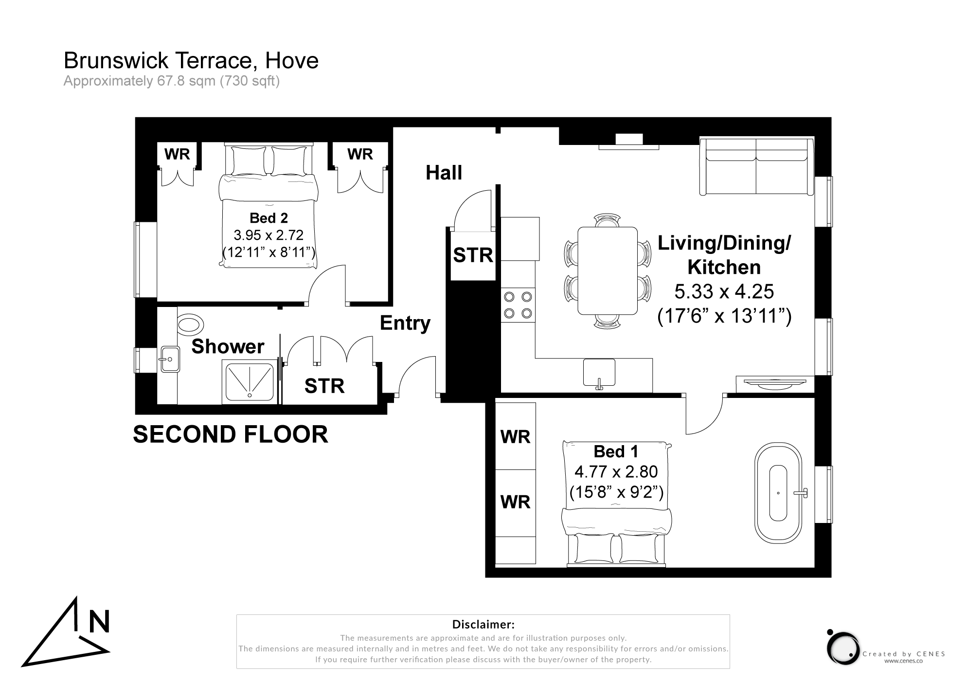 Flat 4, 27, Brunswick Terrace, Hove floorplan