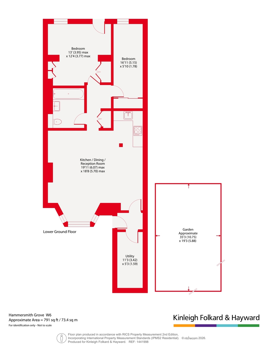 Garden Flat, 162, Hammersmith Grove, London floorplan