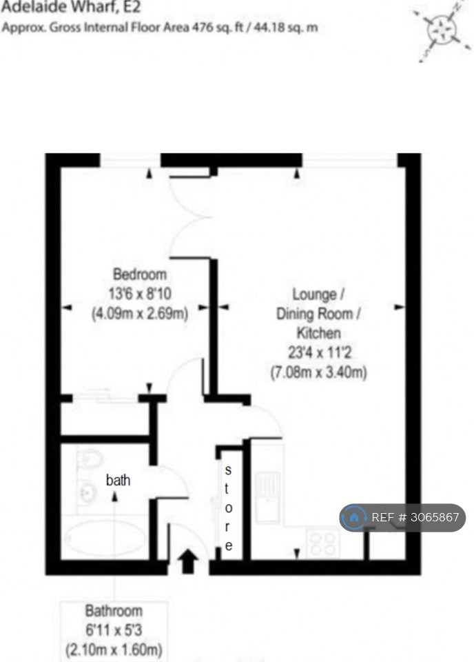 Flat  London, Adelaide Wharf, London floorplan