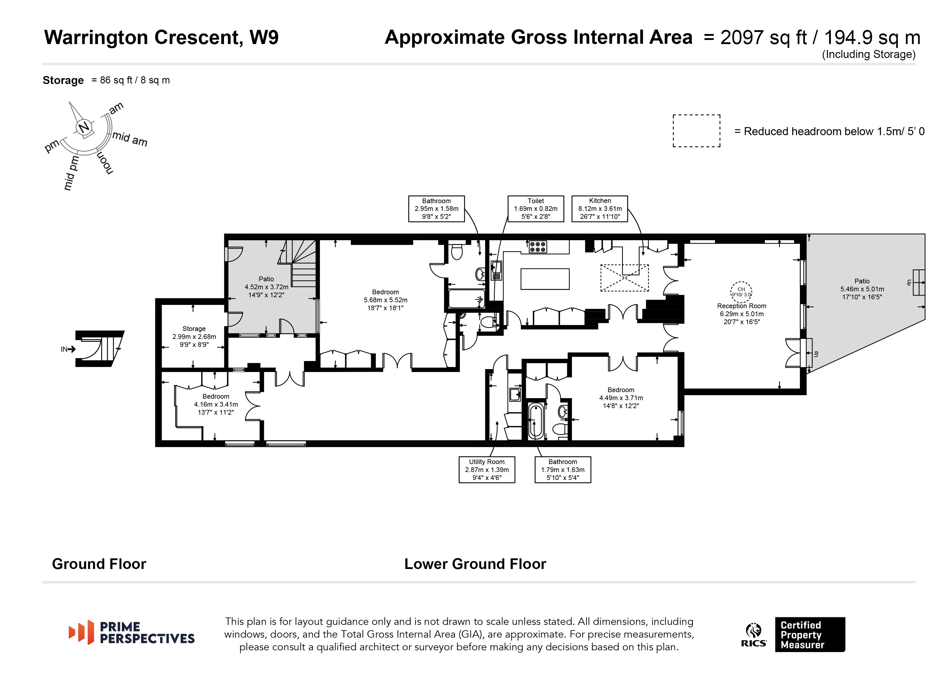 Flat 1, 1, Warrington Crescent, London floorplan